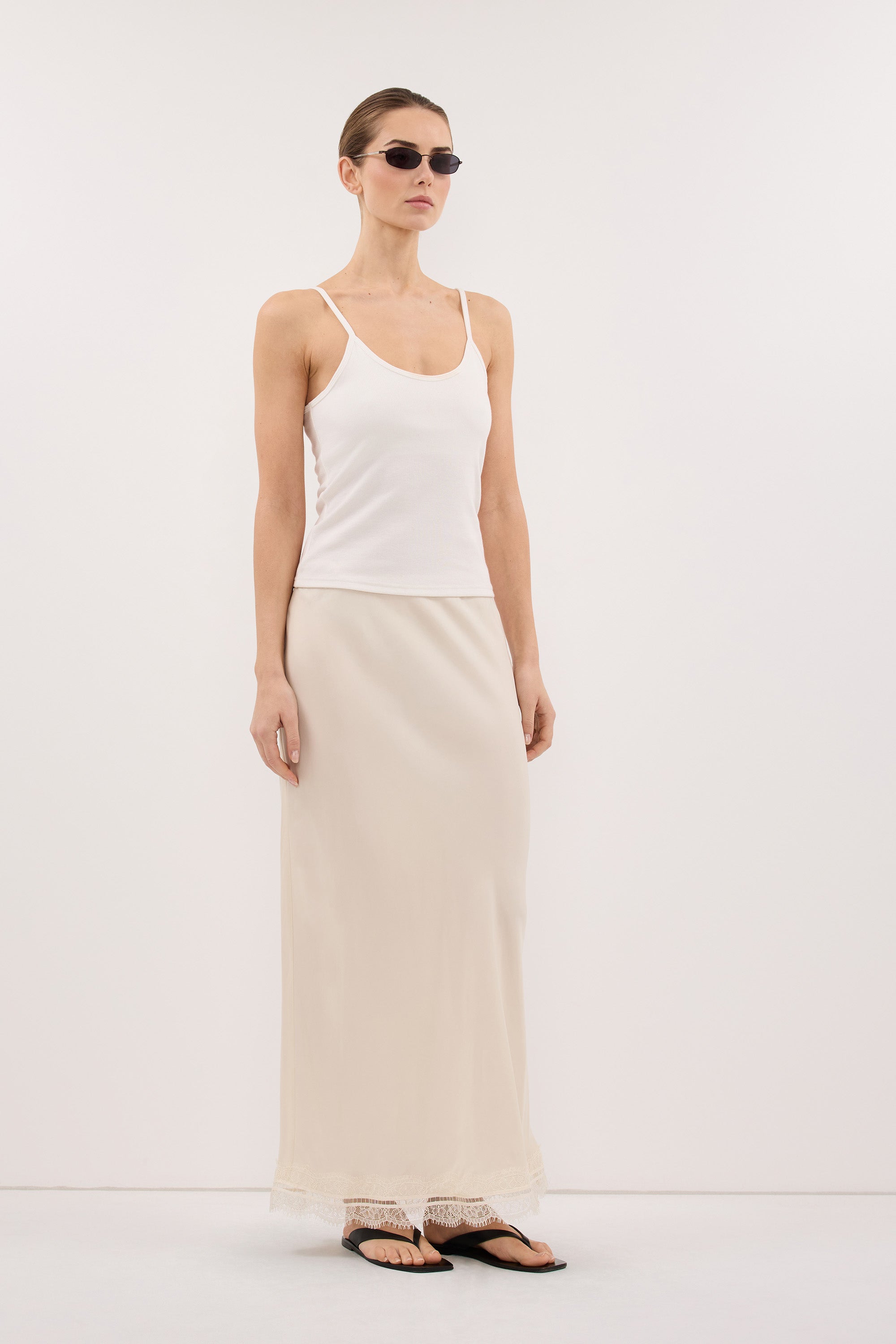 ANDREA SANDSTONE CUPRO MIDI SKIRT – DISSH