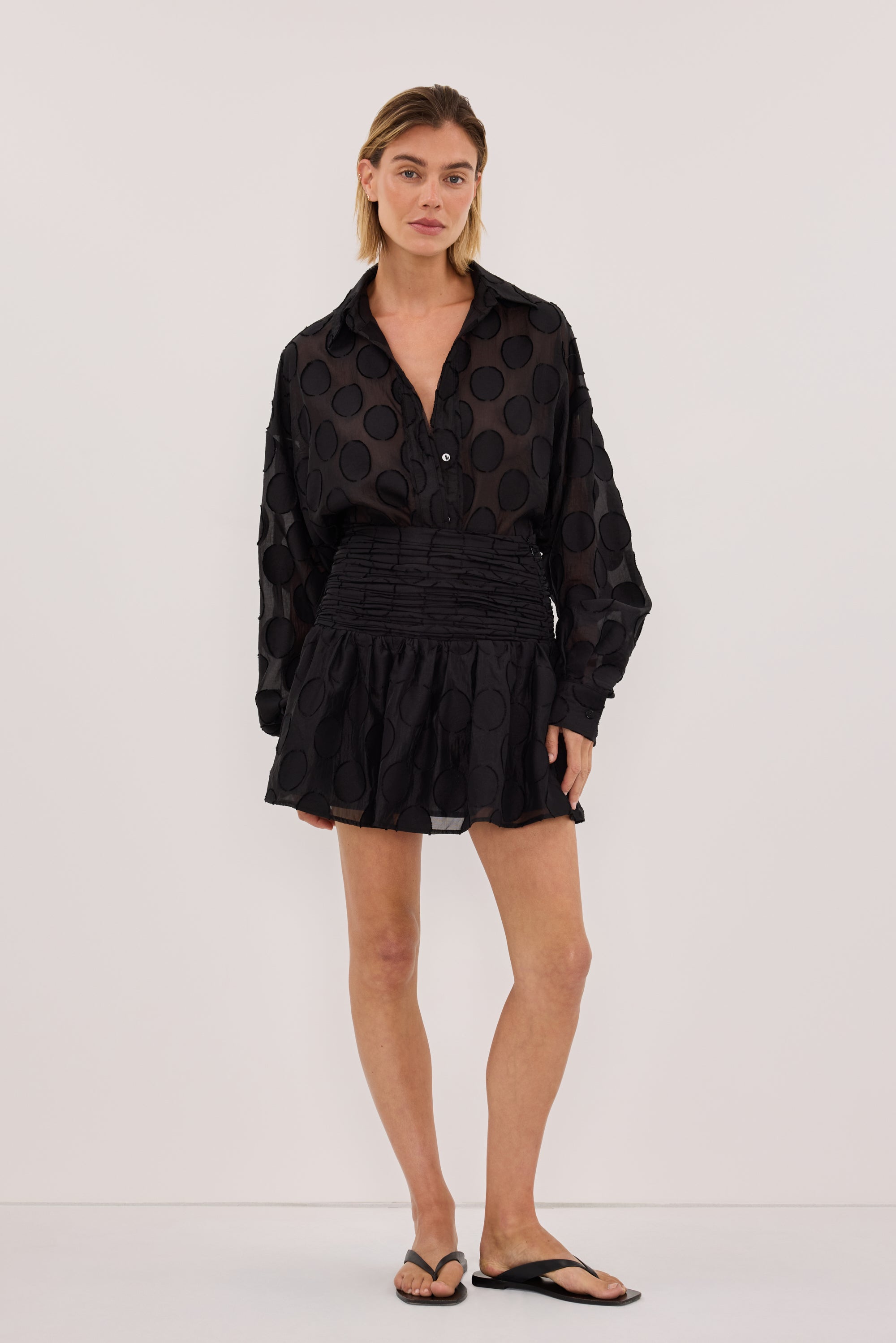 MONTANA BLACK JACQUARD MINI SKIRT