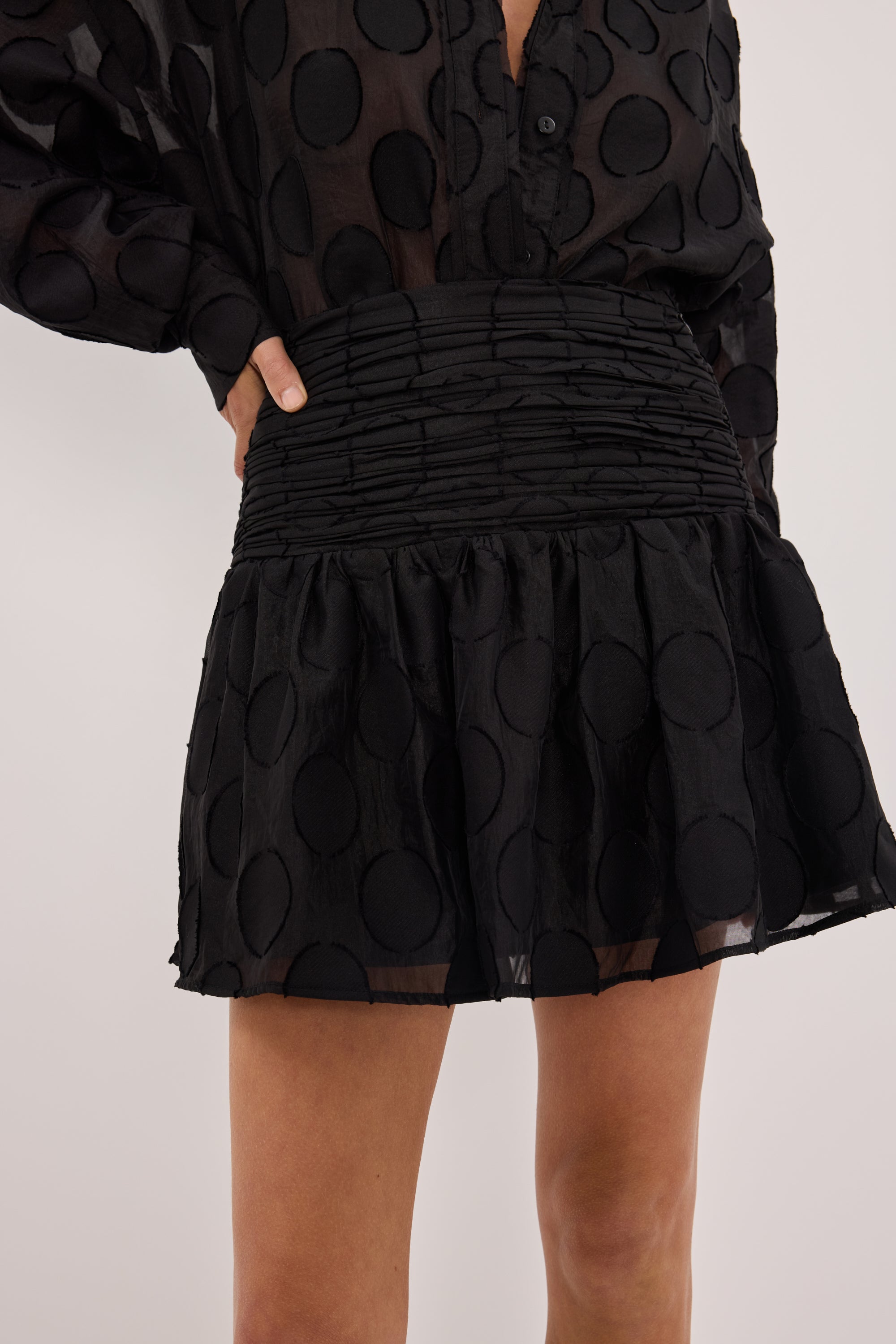 MONTANA BLACK JACQUARD MINI SKIRT