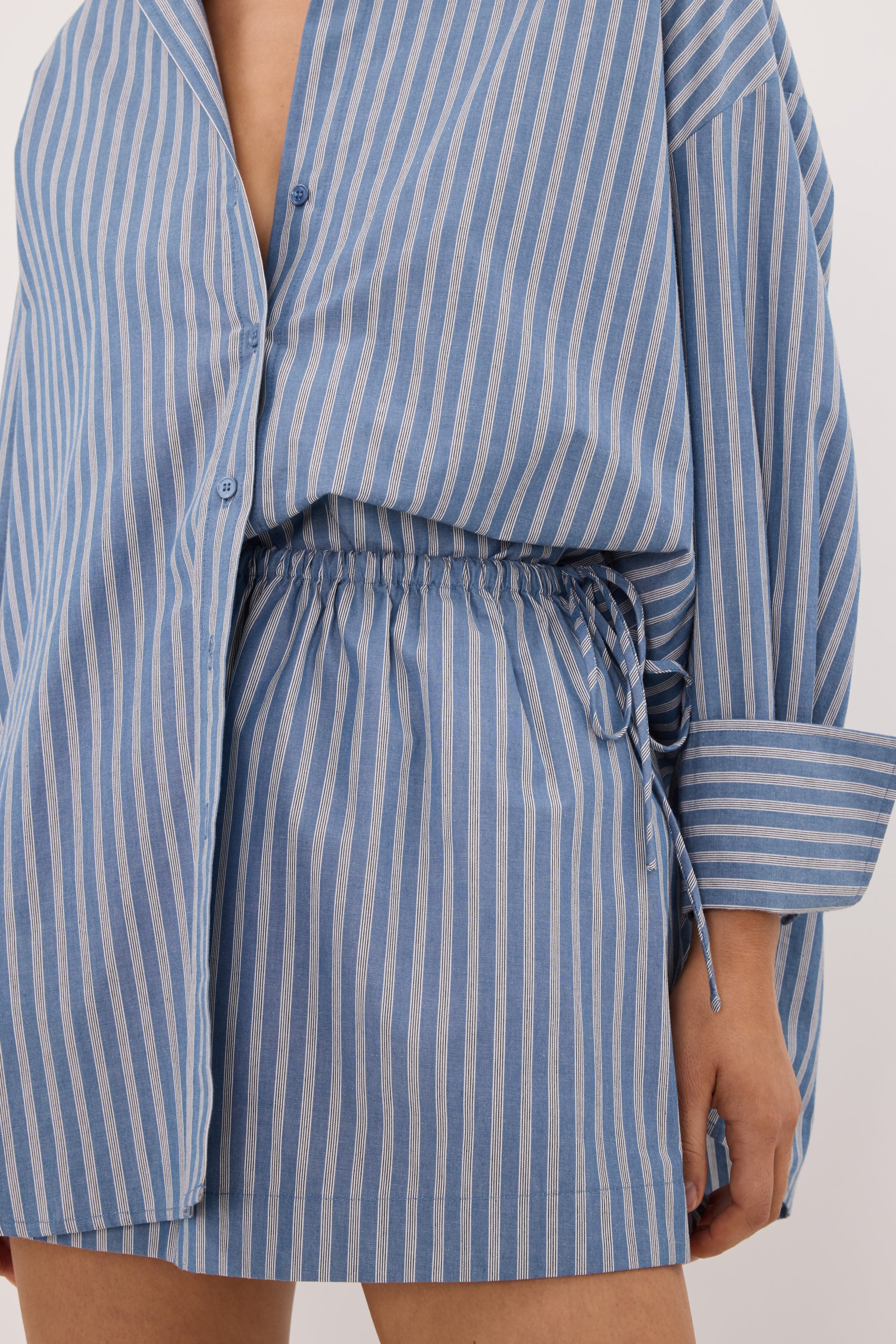 GRACIE BLUE STRIPE MINI SKIRT 