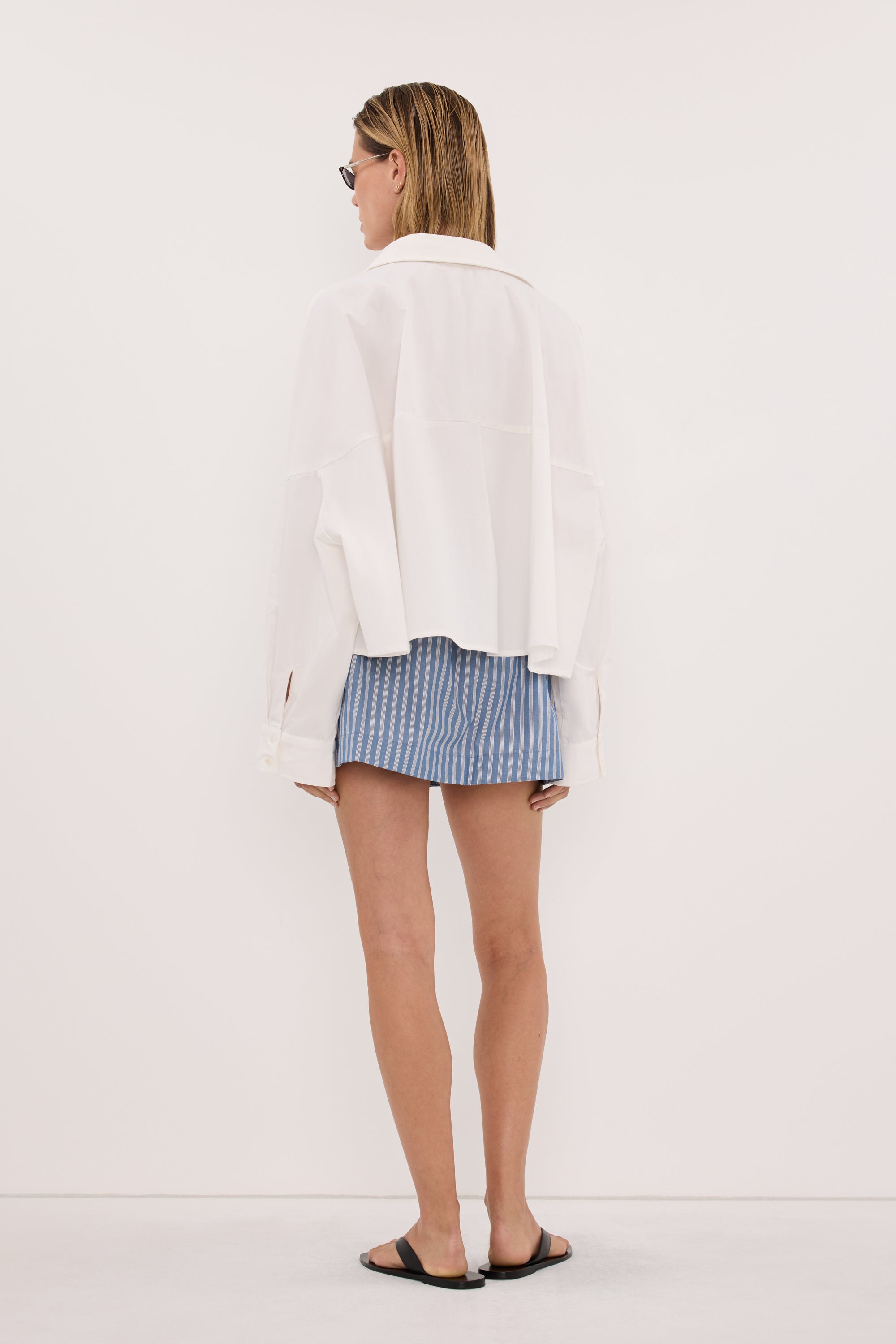 GRACIE BLUE STRIPE MINI SKIRT 
