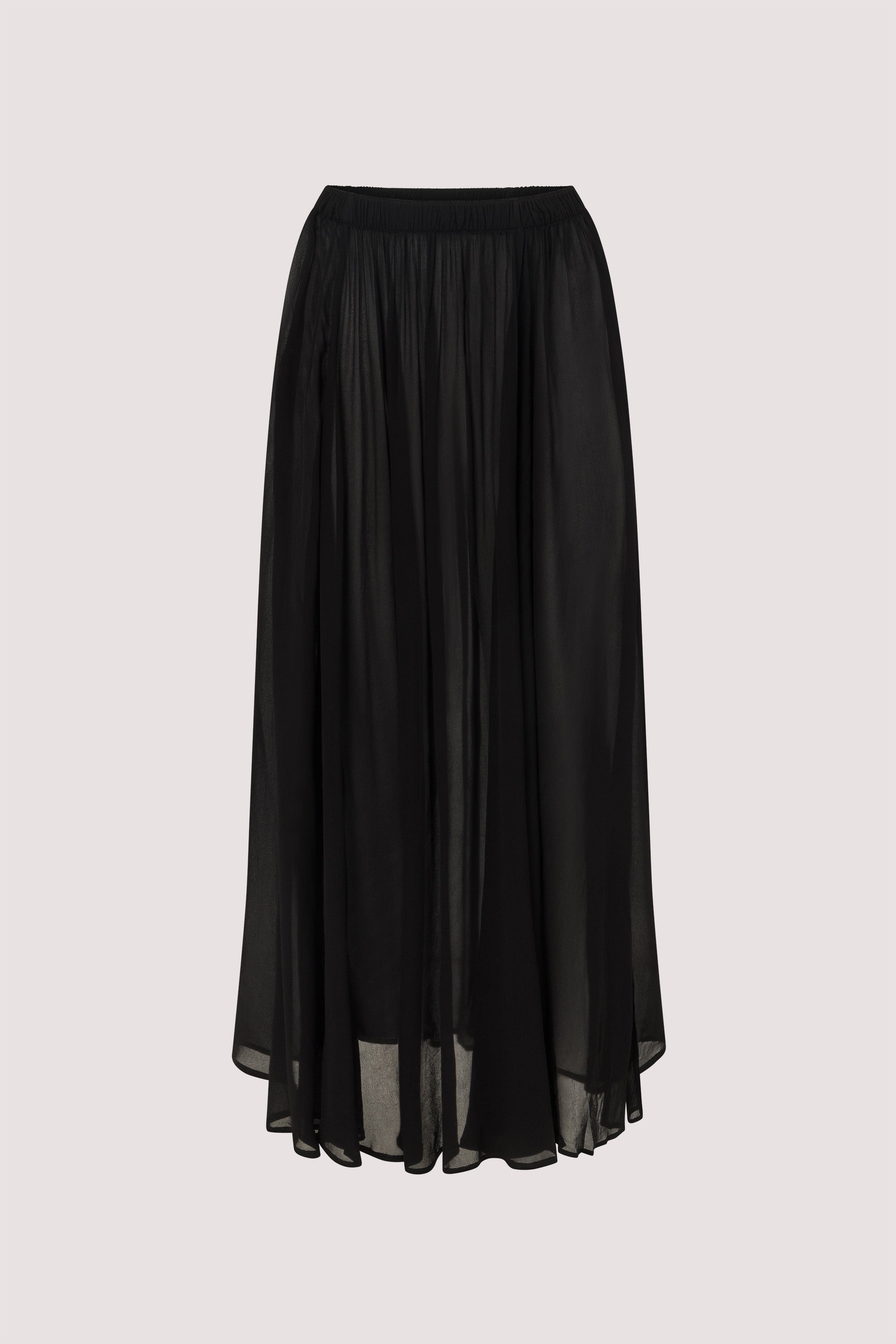 CORALIE BLACK SHEER MIDI SKIRT