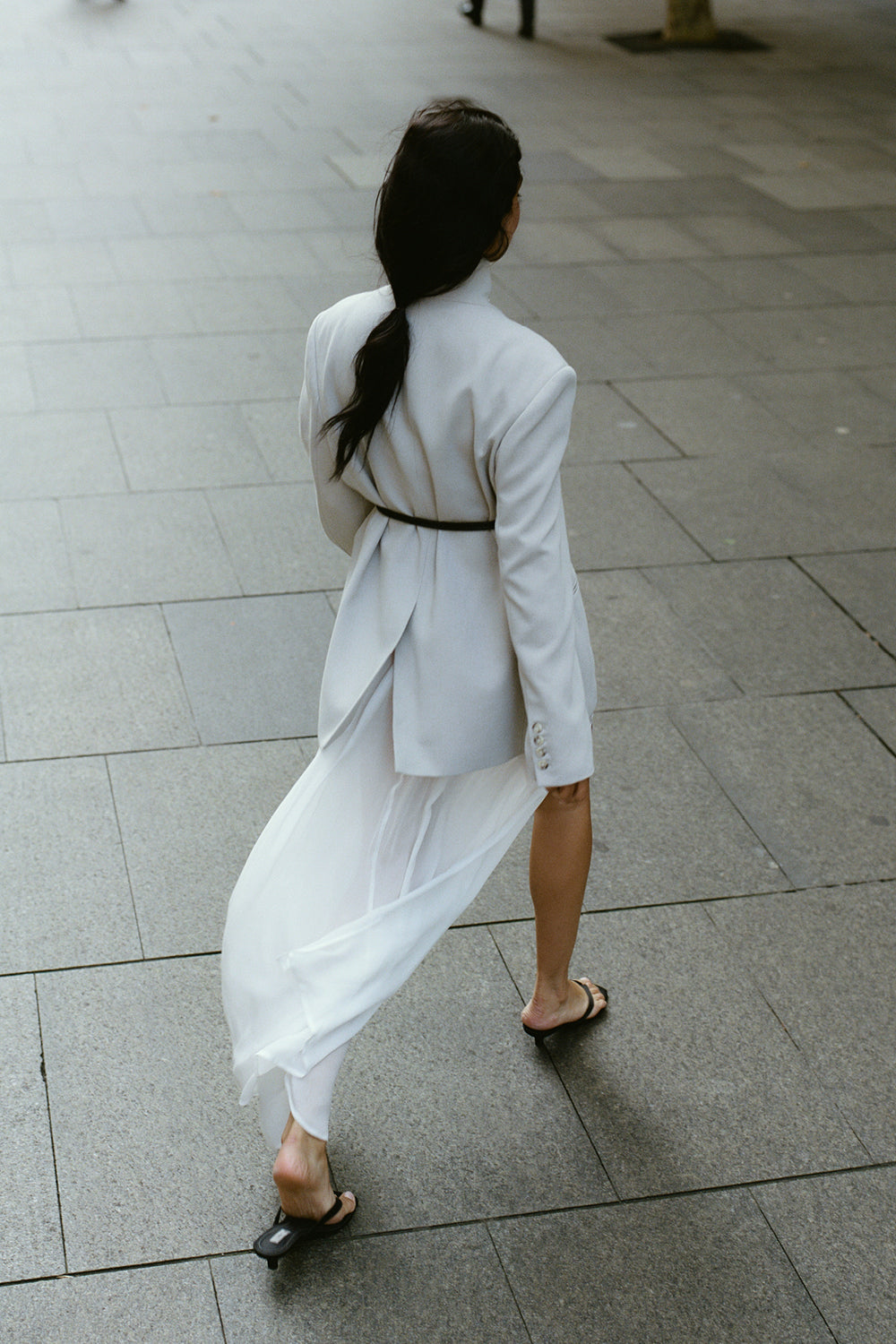 CORALIE WHITE SHEER MIDI SKIRT