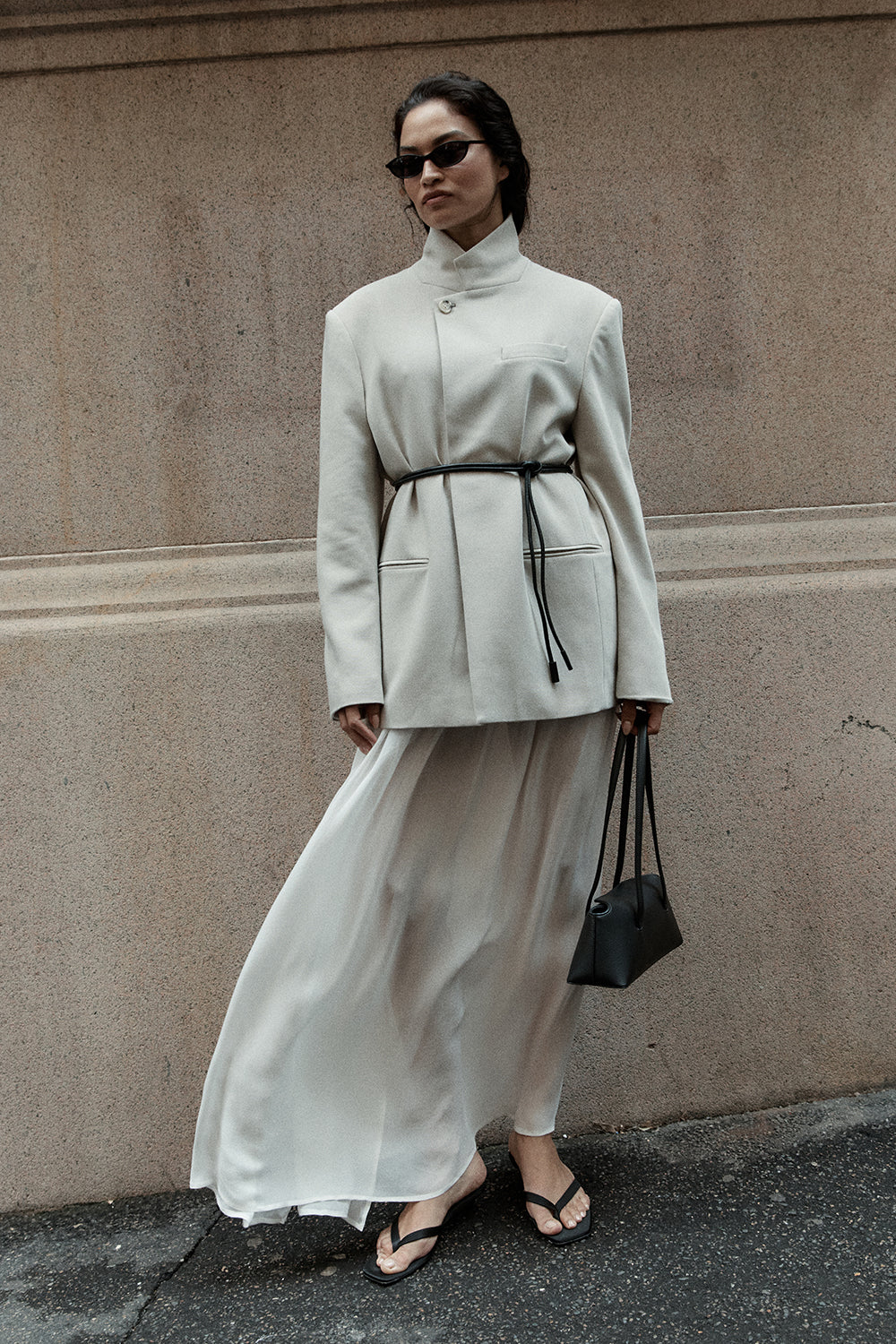 CORALIE WHITE SHEER MIDI SKIRT