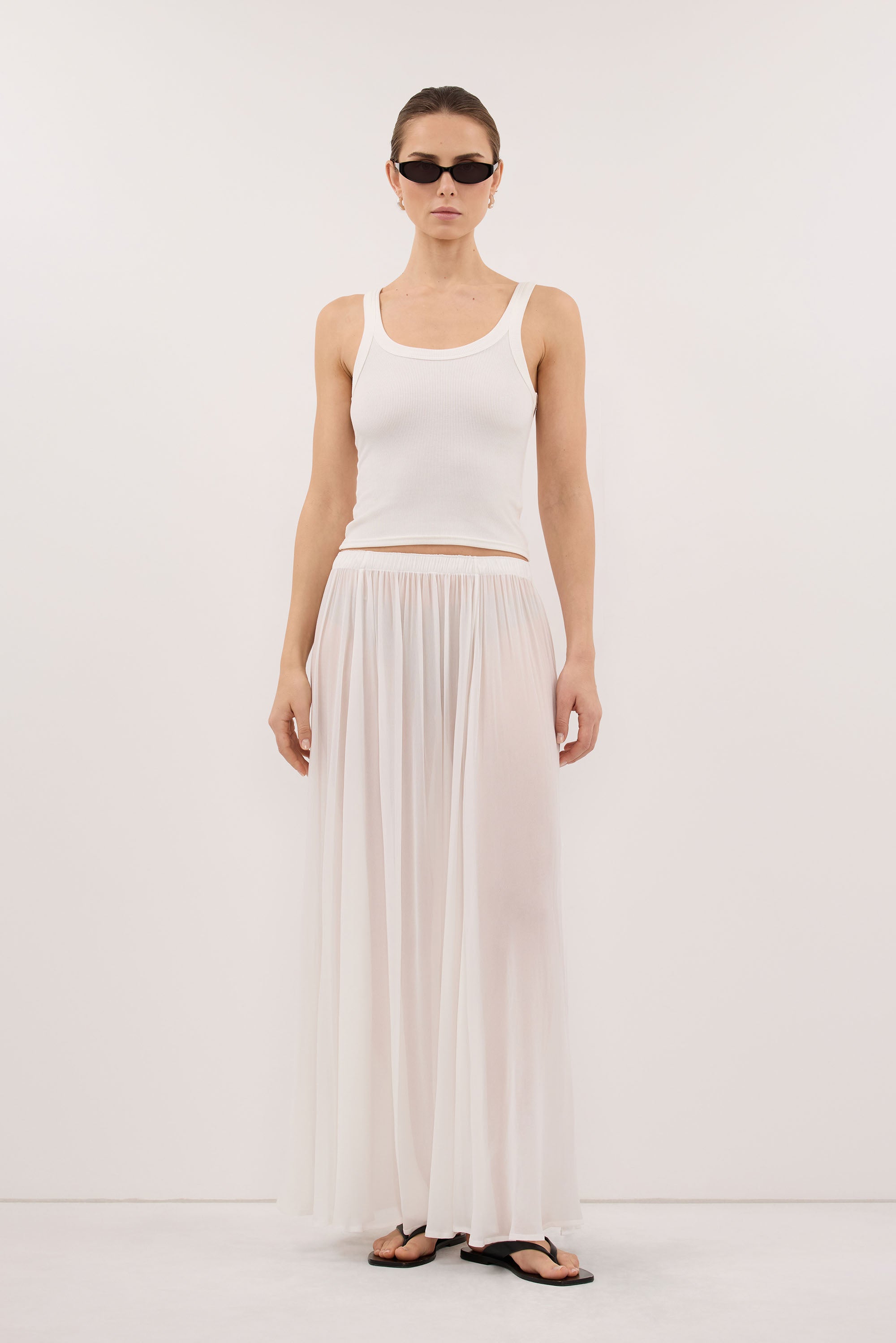 CORALIE OFF WHITE MIDI SKIRT