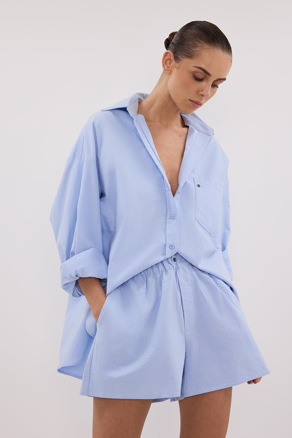 RHEA BLUE COTTON SHORT