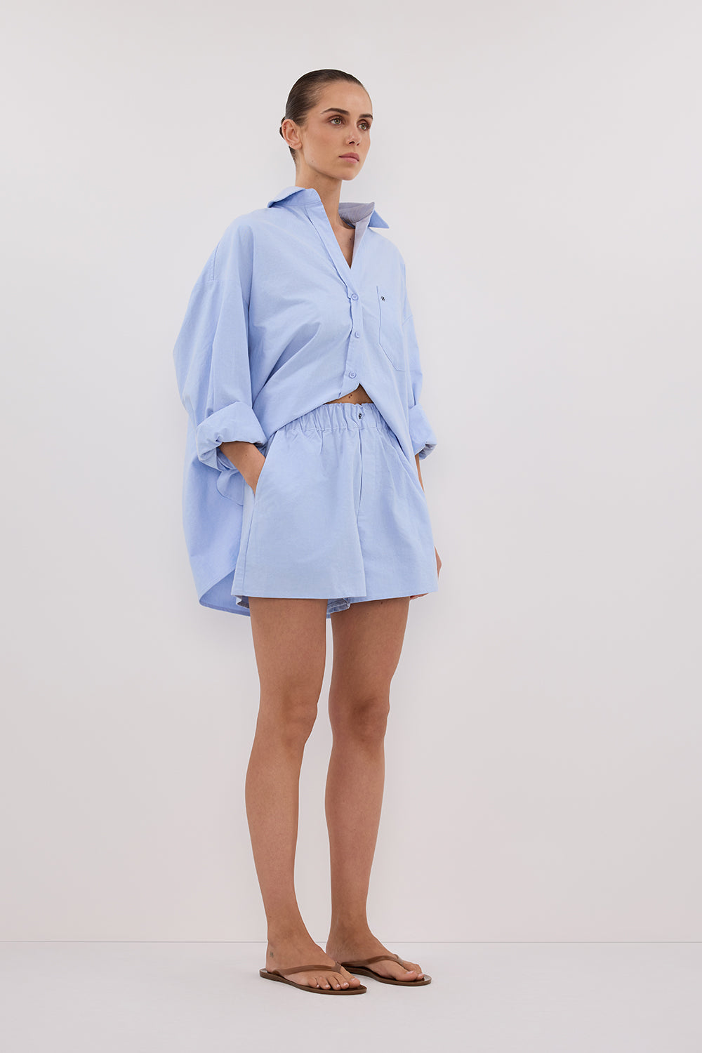 RHEA BLUE COTTON SHORT