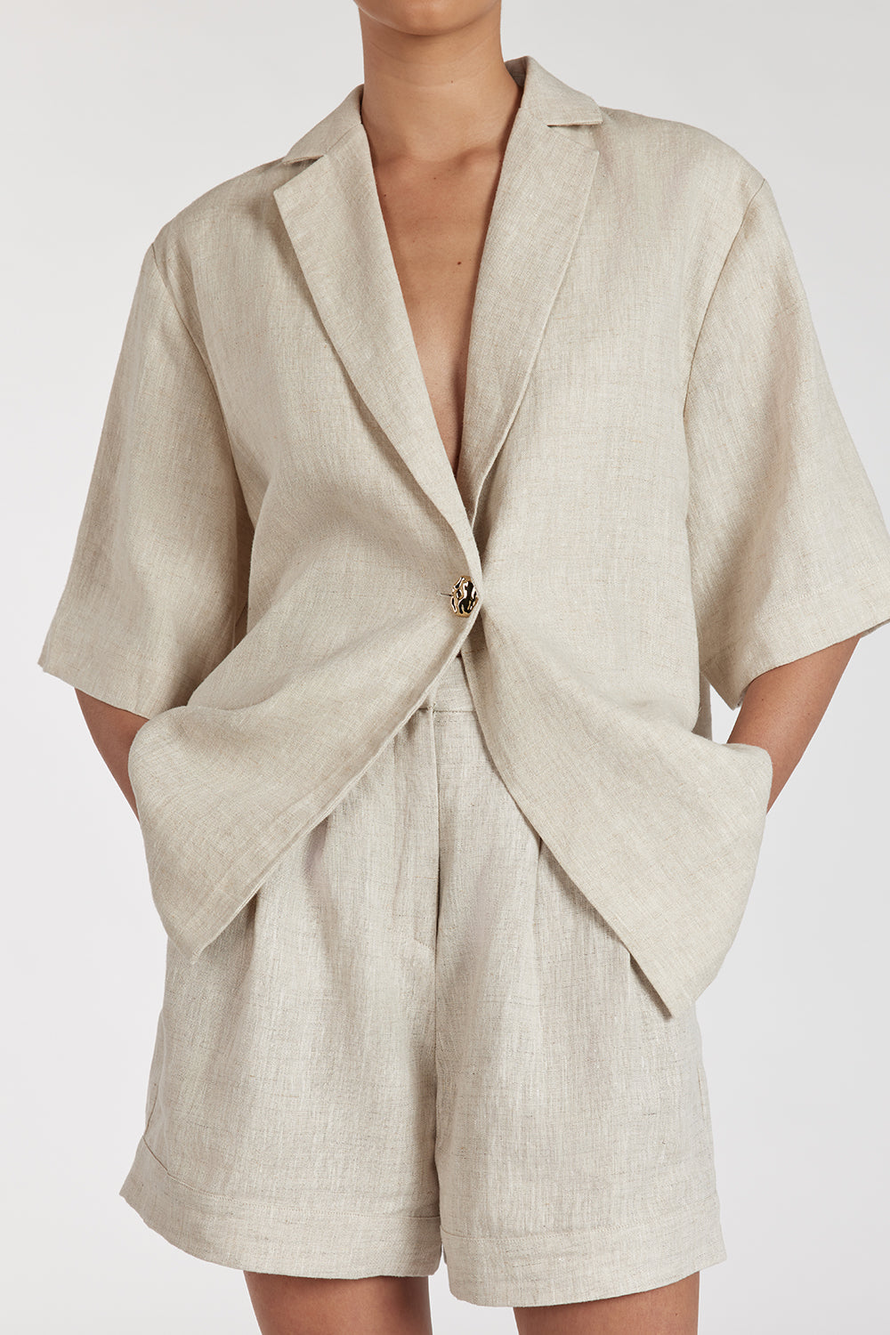 ALONDRA NATURAL LINEN SHORT