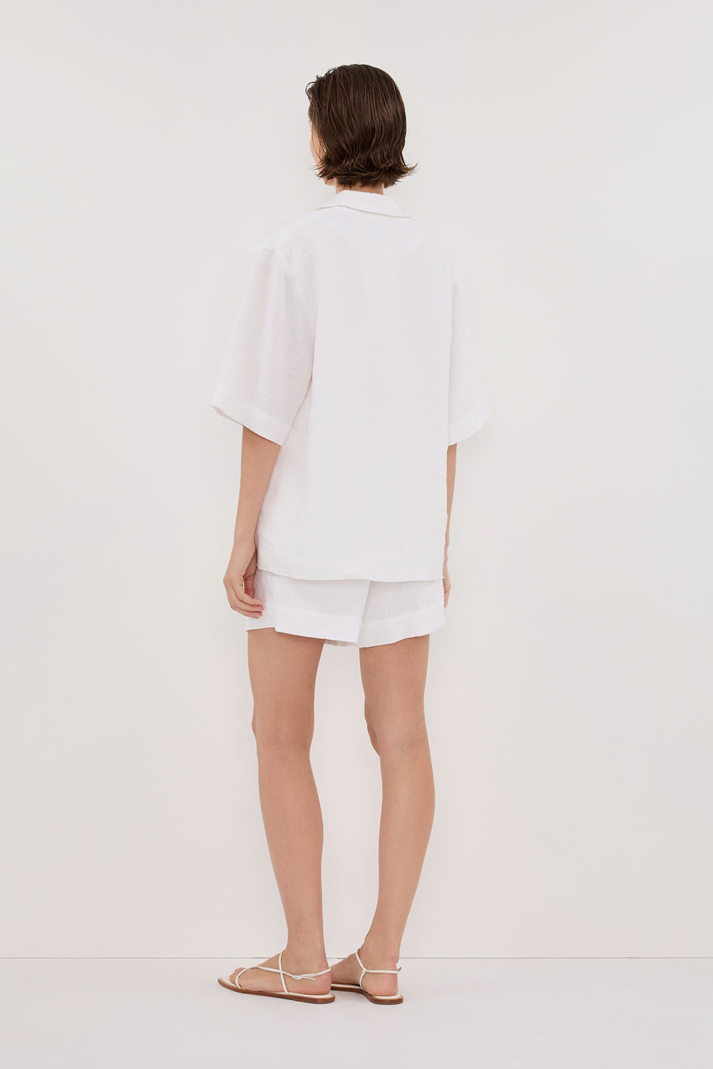 ALONDRA WHITE LINEN SHORT
