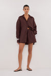 LUNE WALNUT LINEN SHORT