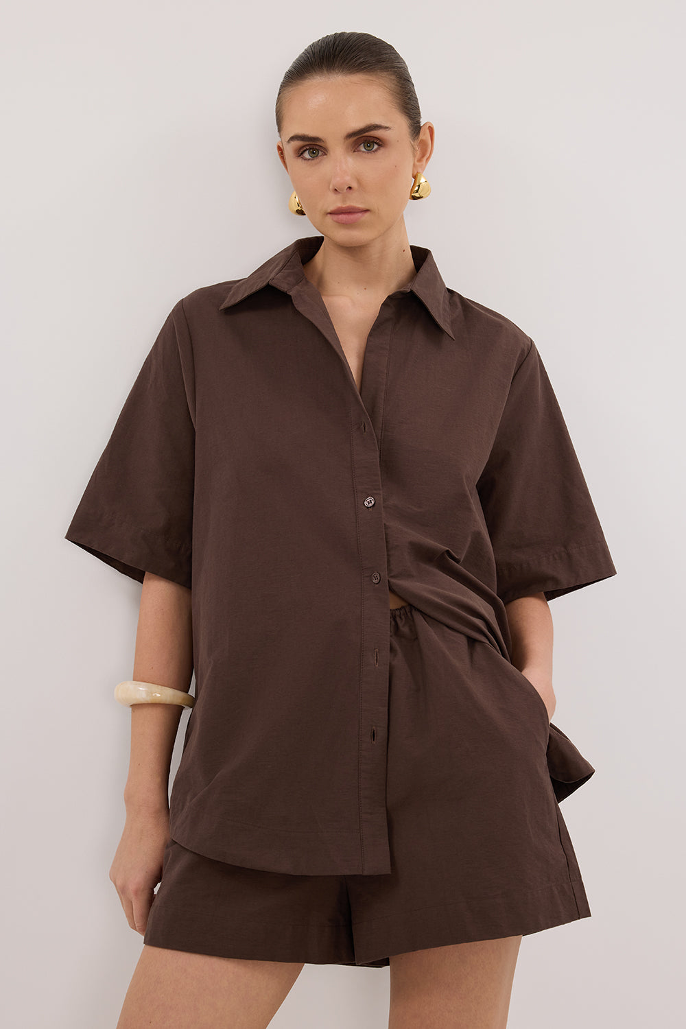 ELARA CHOCOLATE DRAWSTRING SHORT