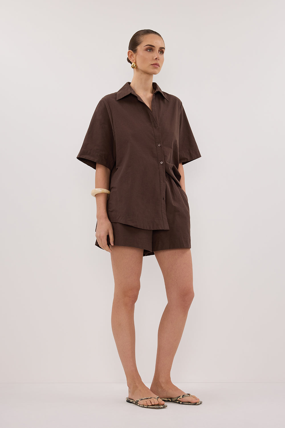 ELARA CHOCOLATE DRAWSTRING SHORT