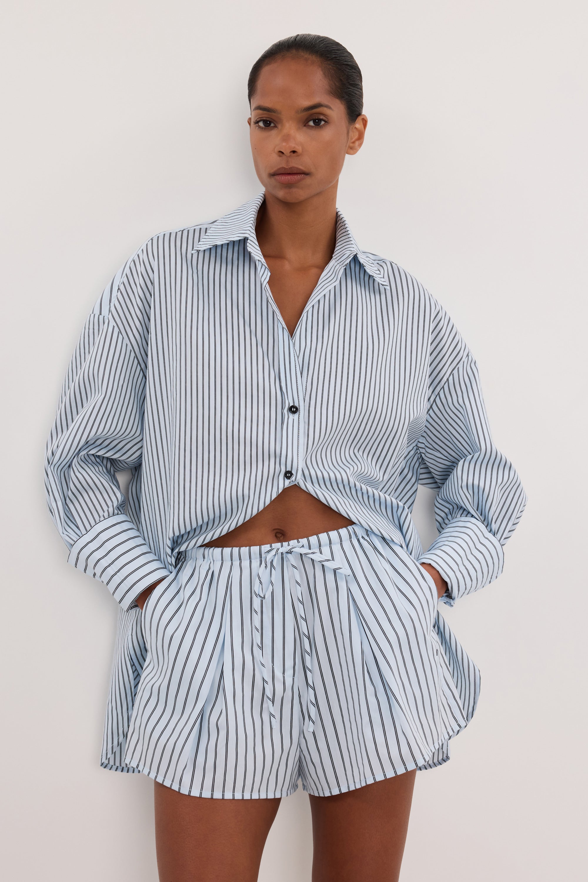 SABLE ICE BLUE SILK BLEND SHORT – DISSH