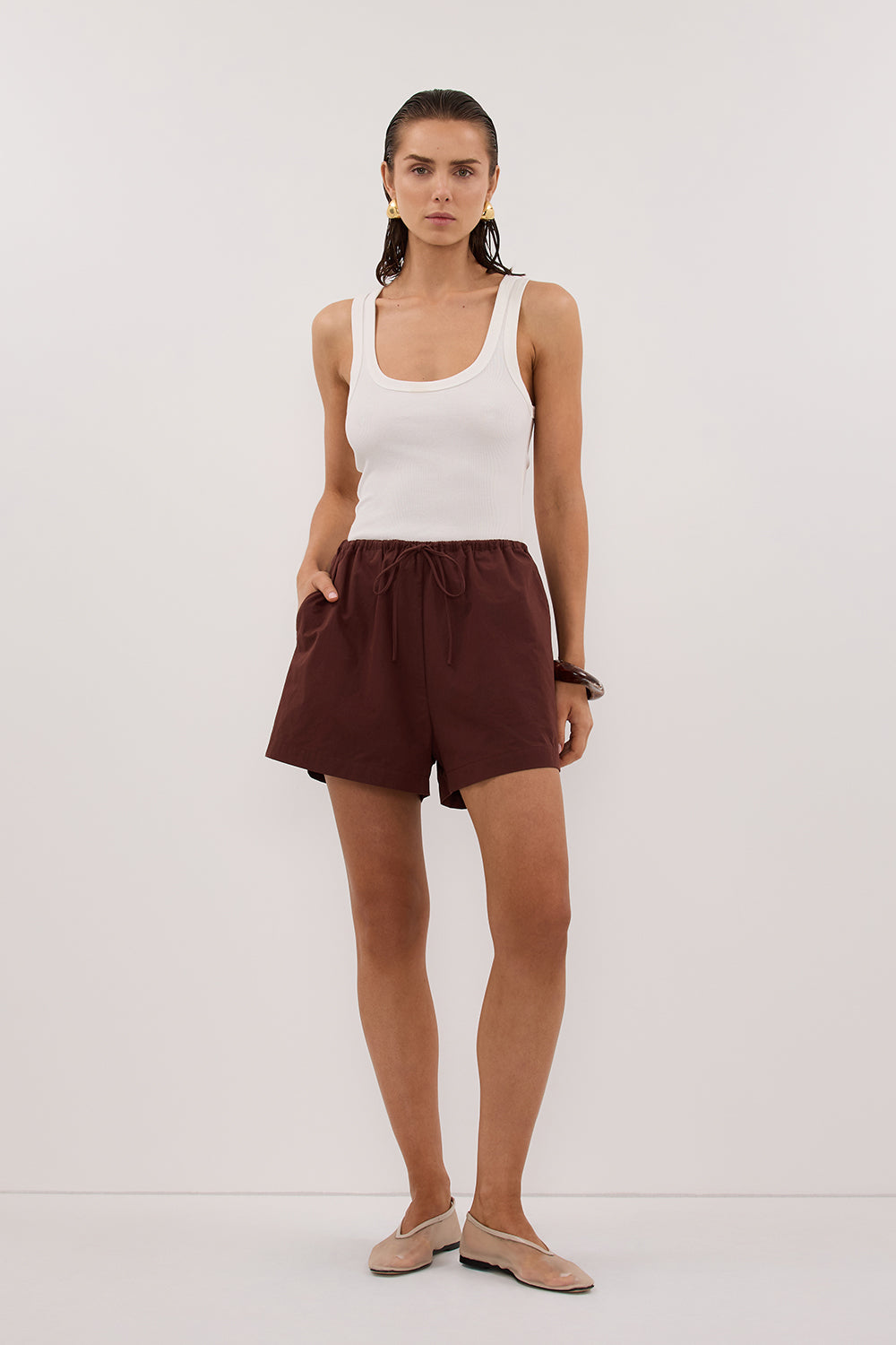 SOMMER CINNAMON POPLIN SHORT