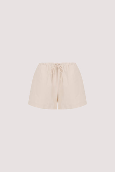 Stas wearing SOMMER POWDER POPLIN SHORT
