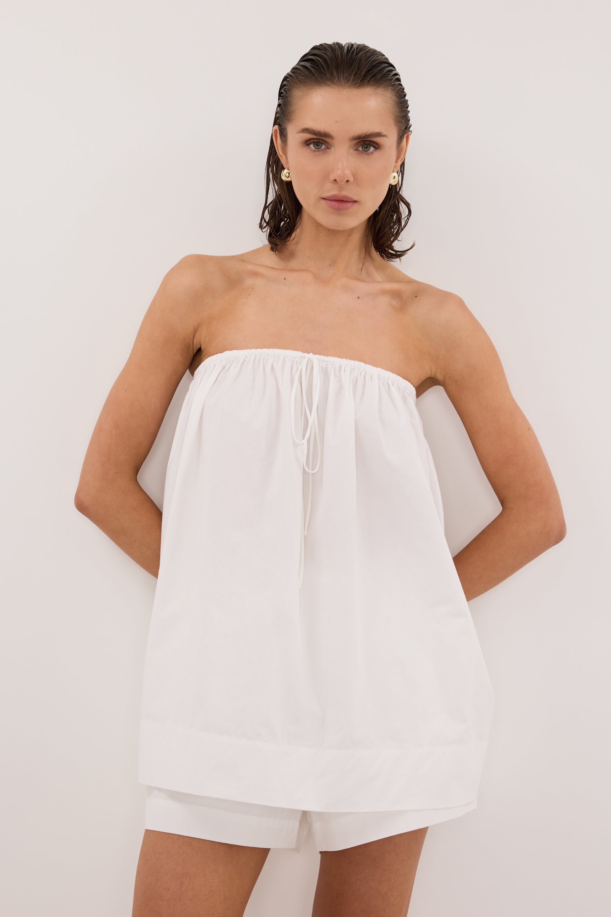 SOMMER WHITE POPLIN SHORT