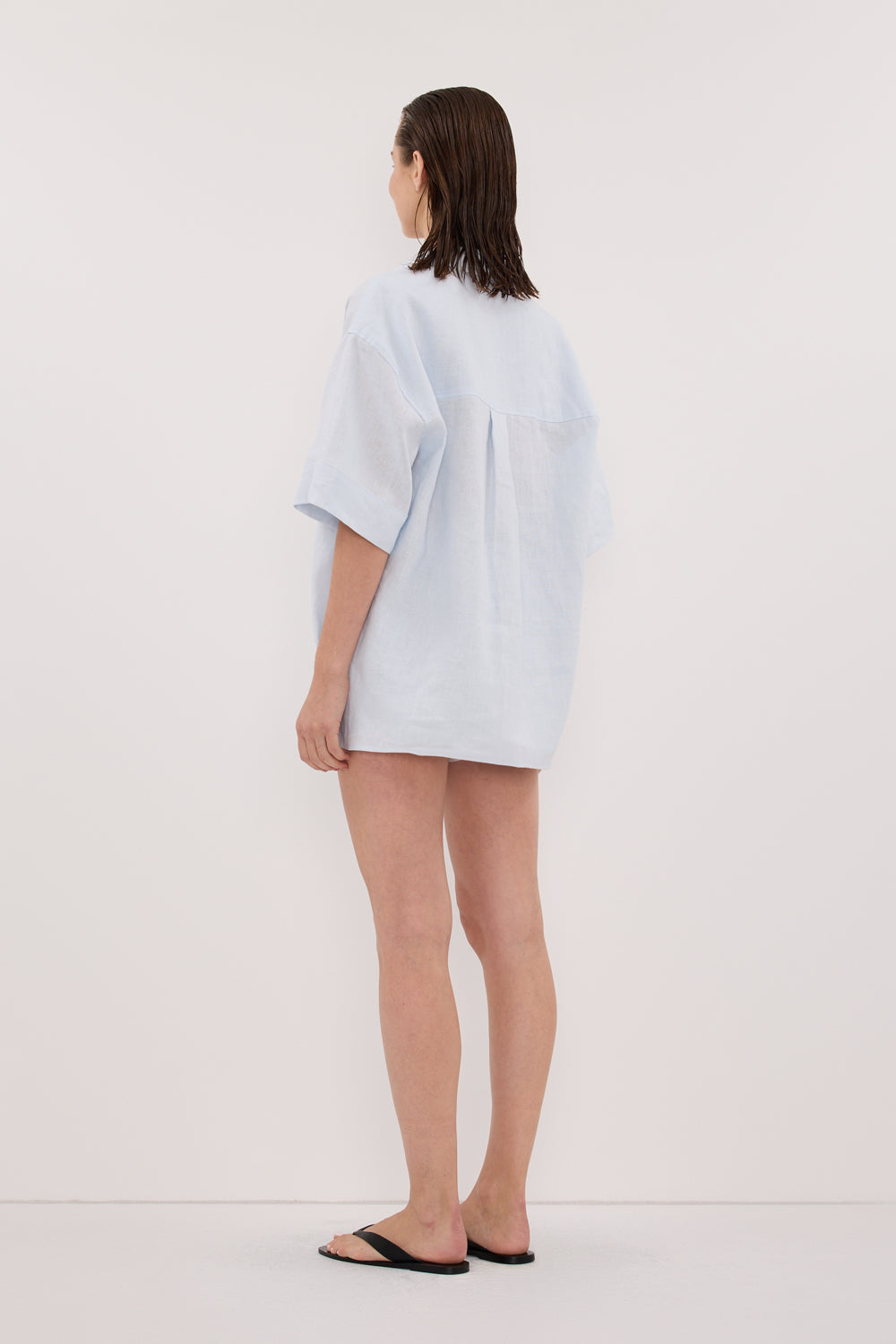 HELENA CORNFLOWER LINEN SHORT