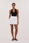 EVIE WHITE LINEN SKORT