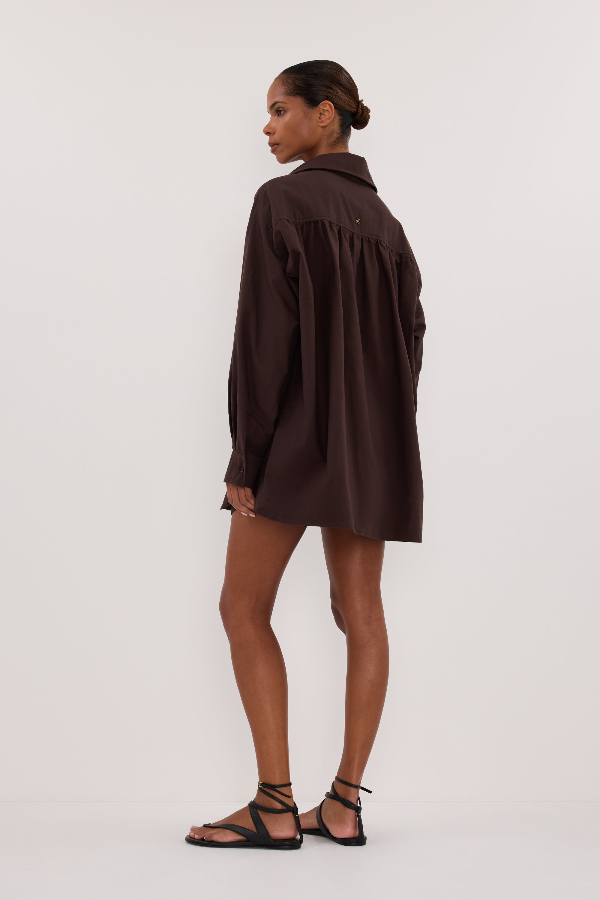 RHEA BURNT CHOC COTTON DRAWSTRING SHORT