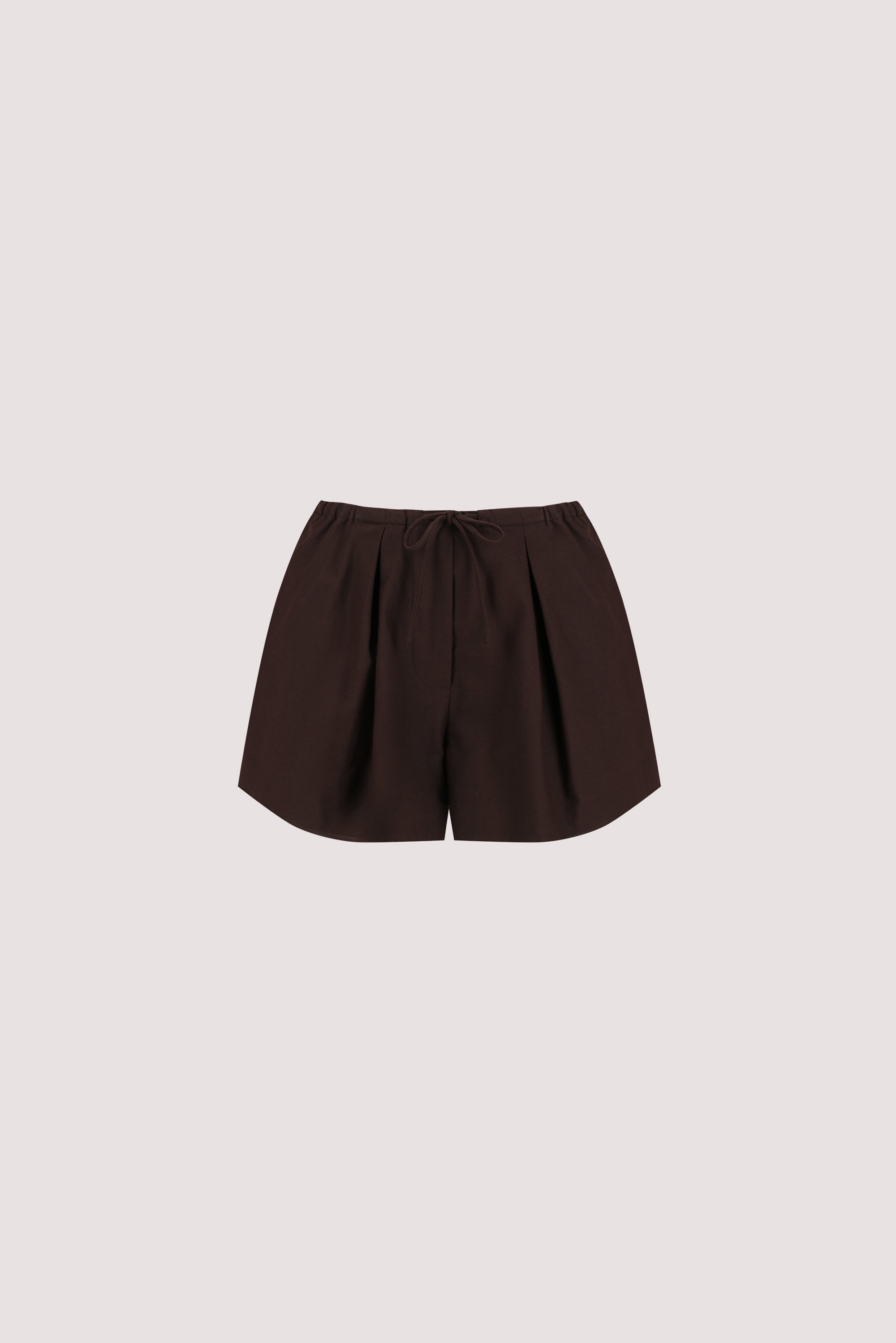 RHEA BURNT CHOC COTTON DRAWSTRING SHORT