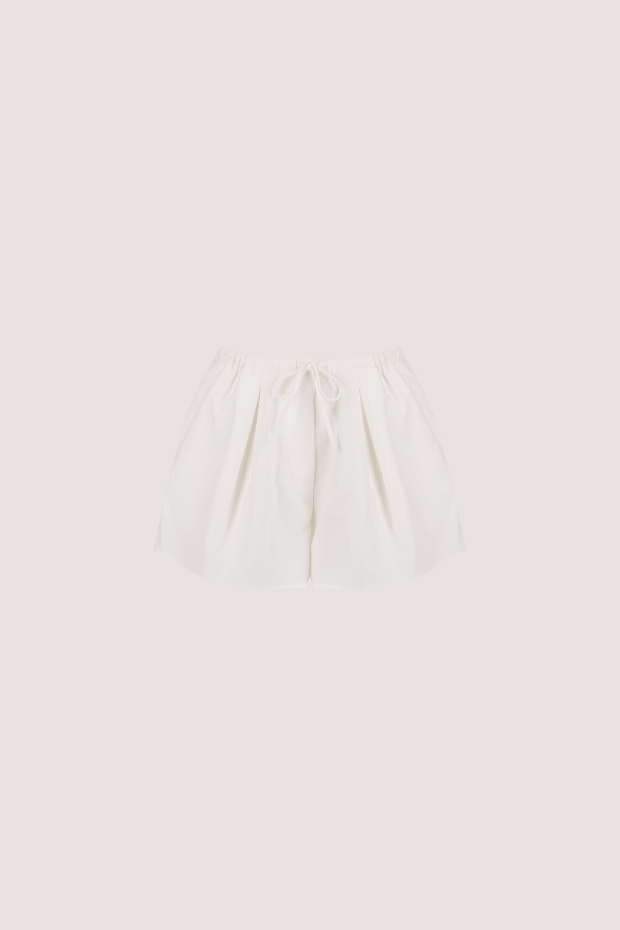 RHEA WHITE COTTON DRAWSTRING SHORT