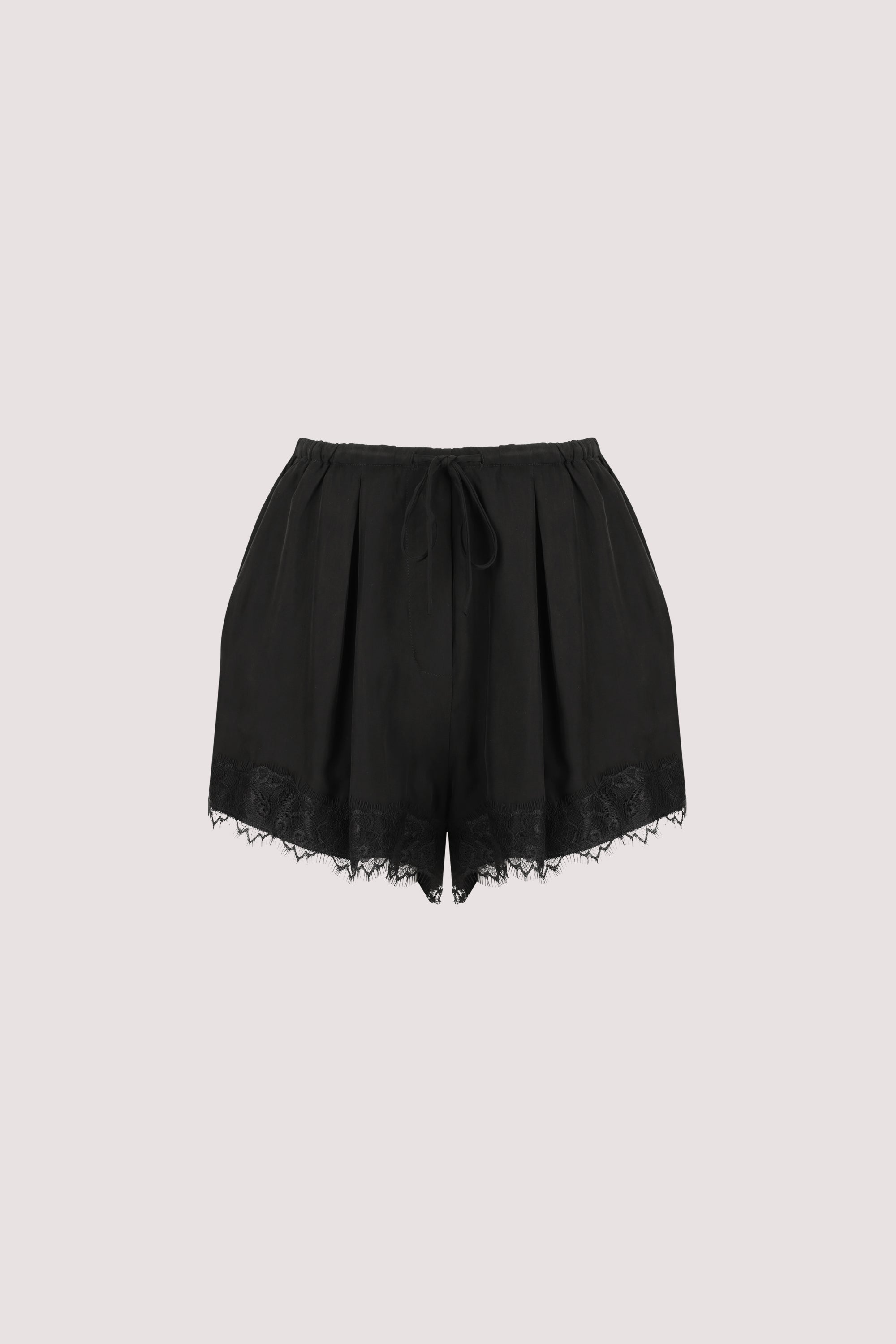 ANDREA BLACK CUPRO LACE SHORT