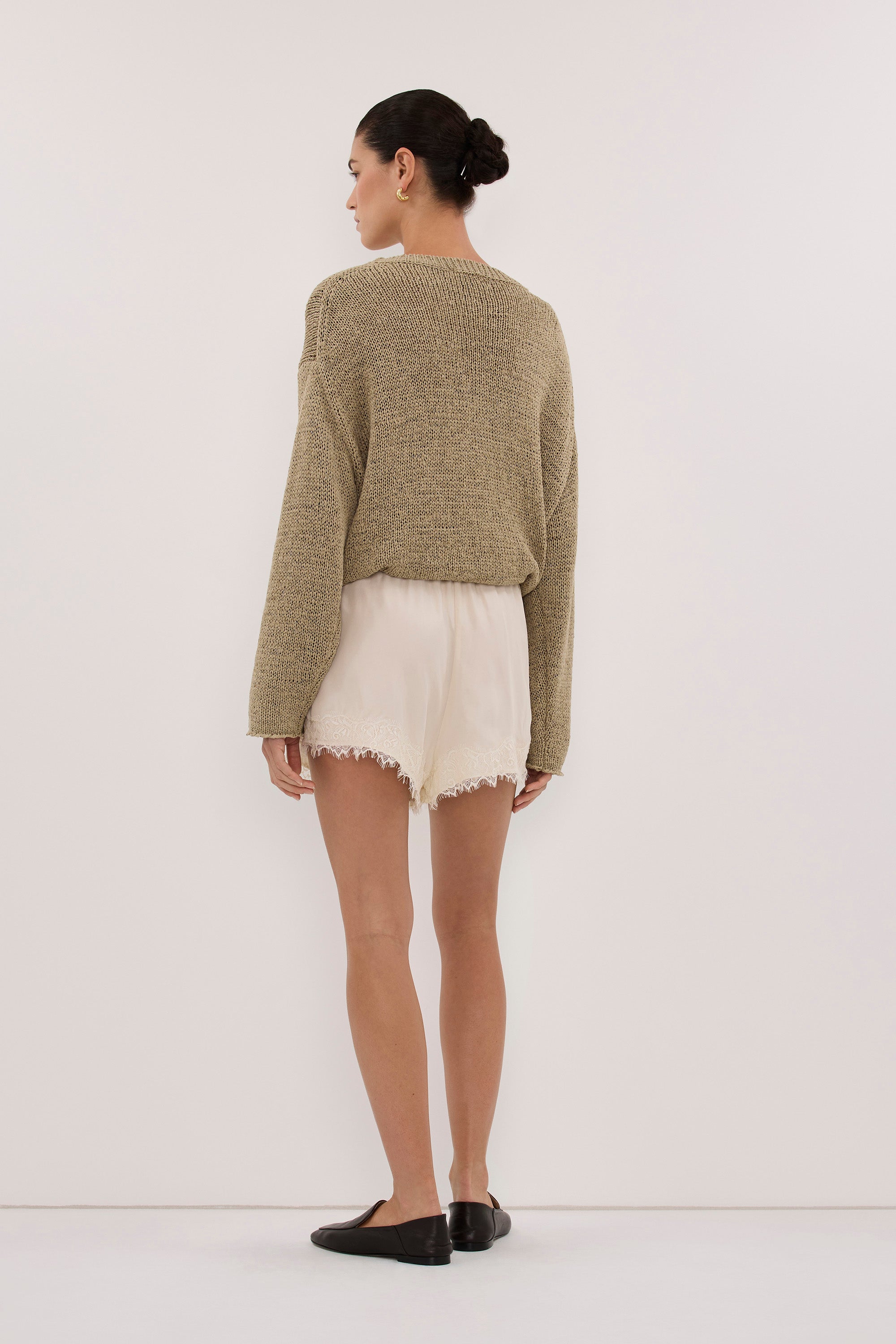 ANDREA SANDSTONE CUPRO LACE SHORT