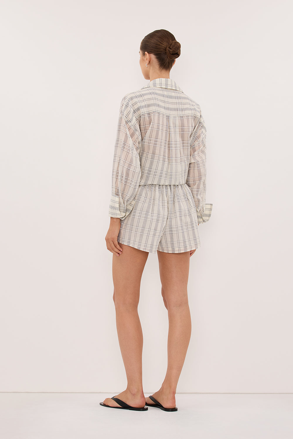 PETRA OFF WHITE CHECK SHORT