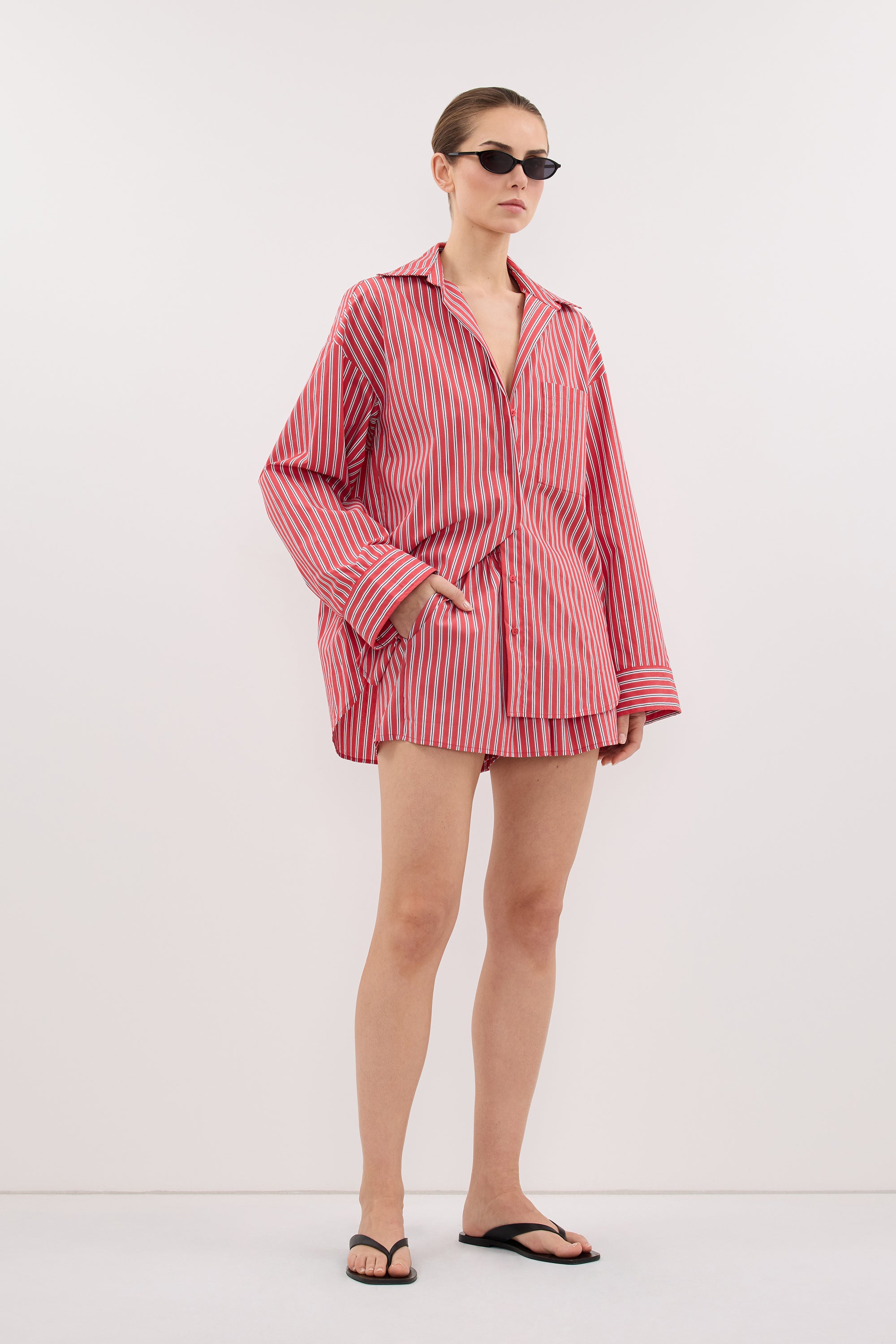MISHA RED STRIPE SHORT