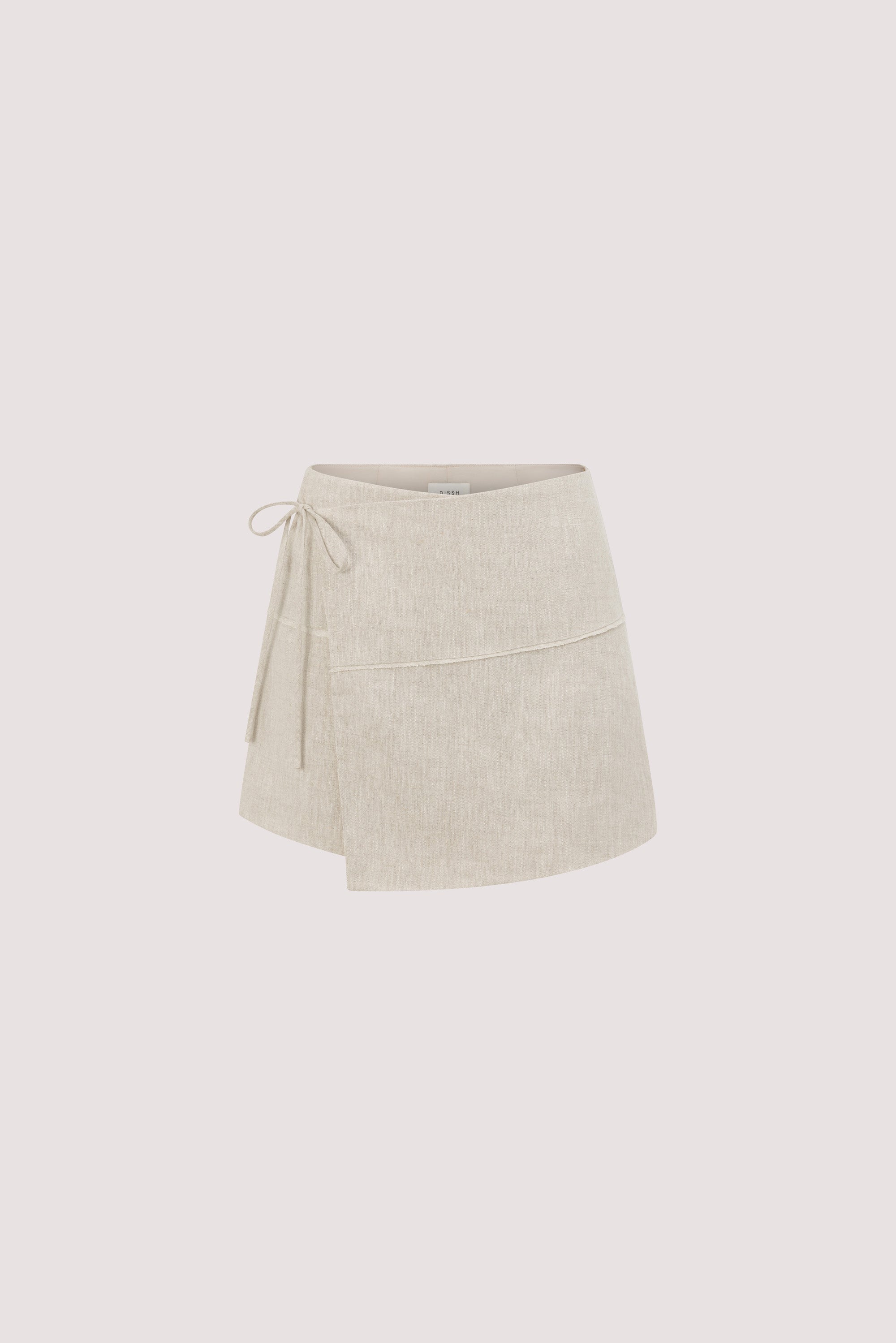 RENNA NATURAL WRAP LINEN SKORT
