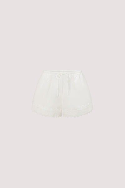 Yulia wearing ANNABEL WHITE SHORTS