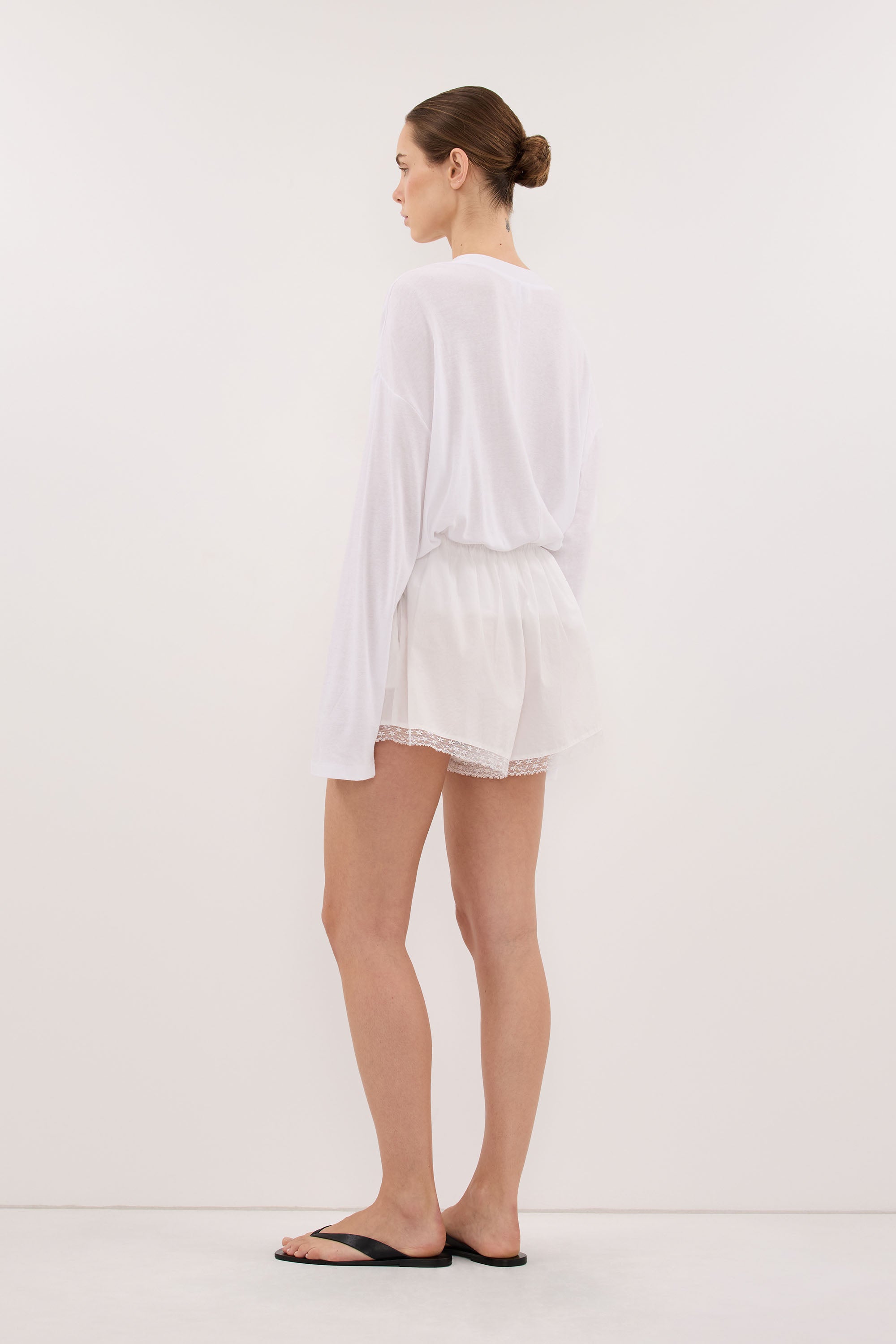 ROSIN WHITE LACE TRIM SHORT - PRE ORDER