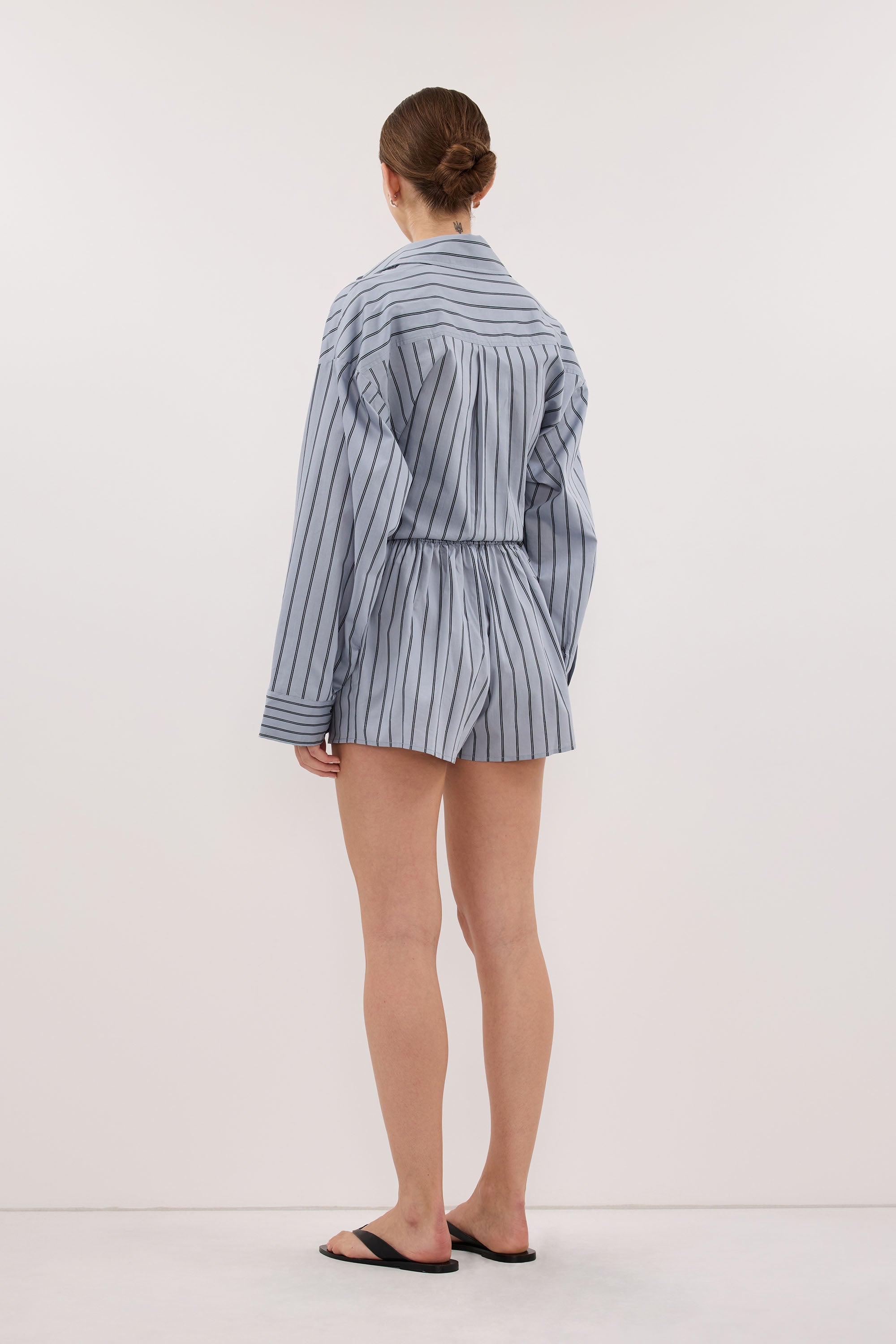 FABLE DUSTY BLUE SILK BLEND SHORT