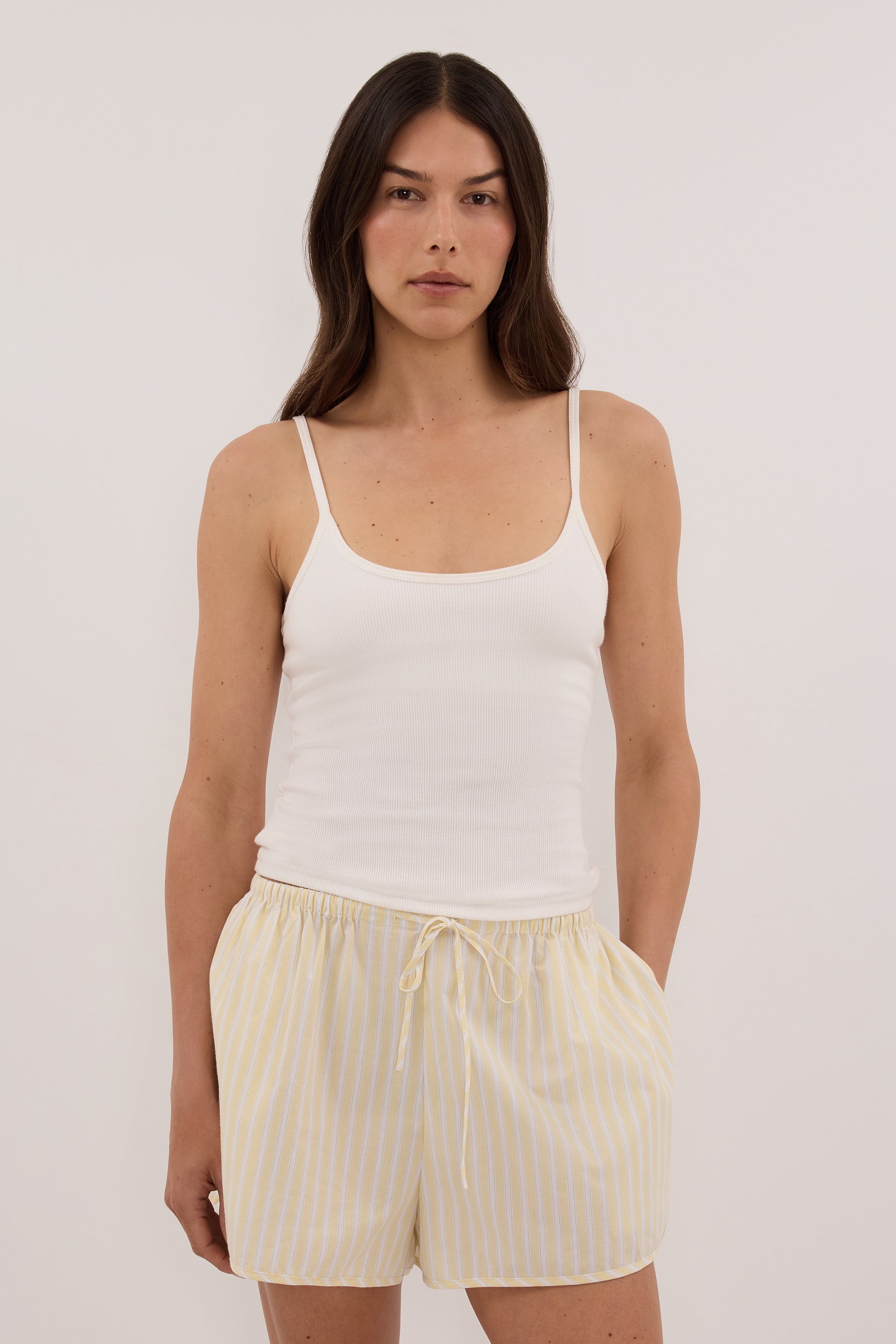 DOMINIQUE YELLOW STRIPE SHORT