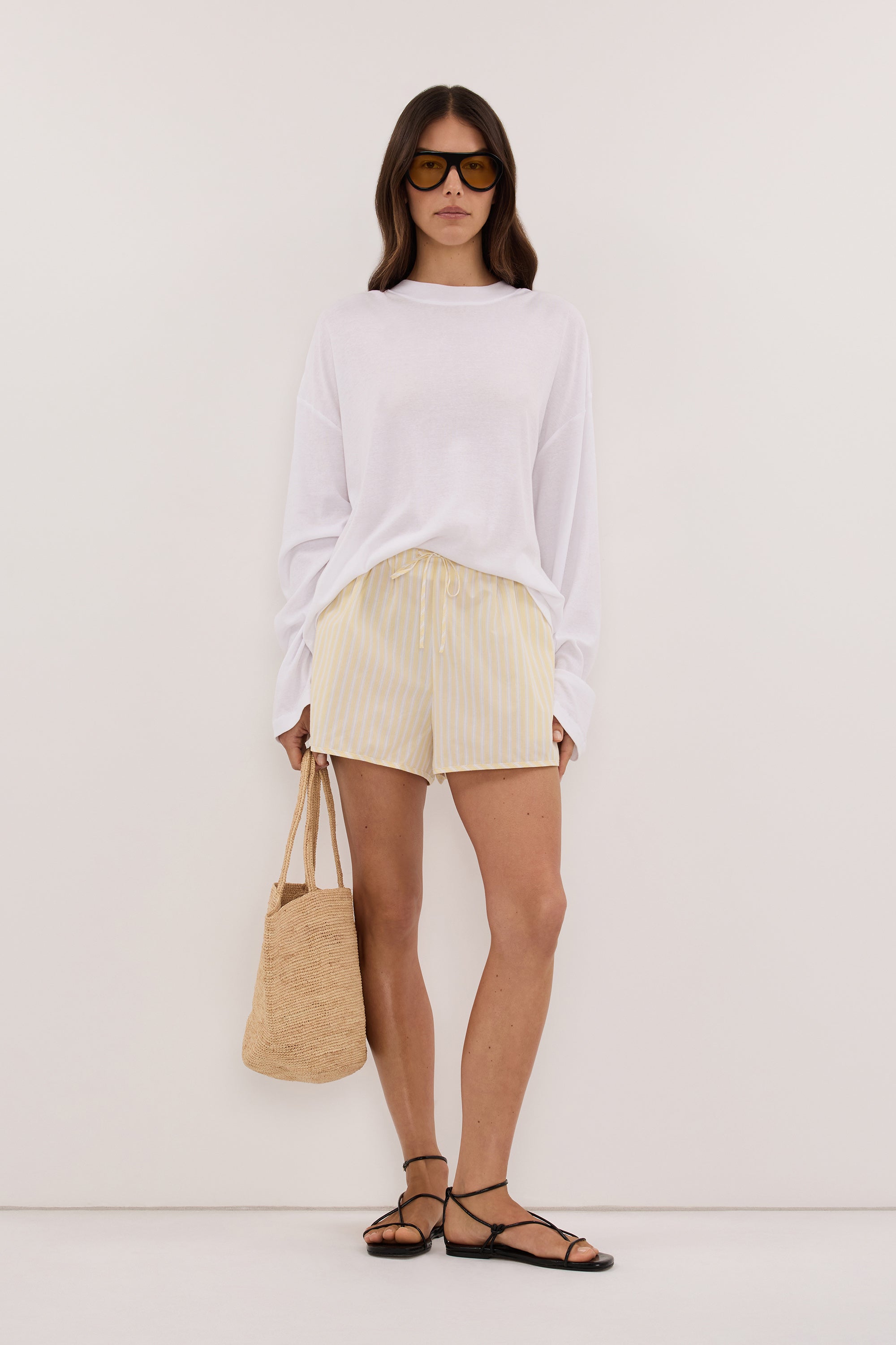 DOMINIQUE YELLOW STRIPE SHORT