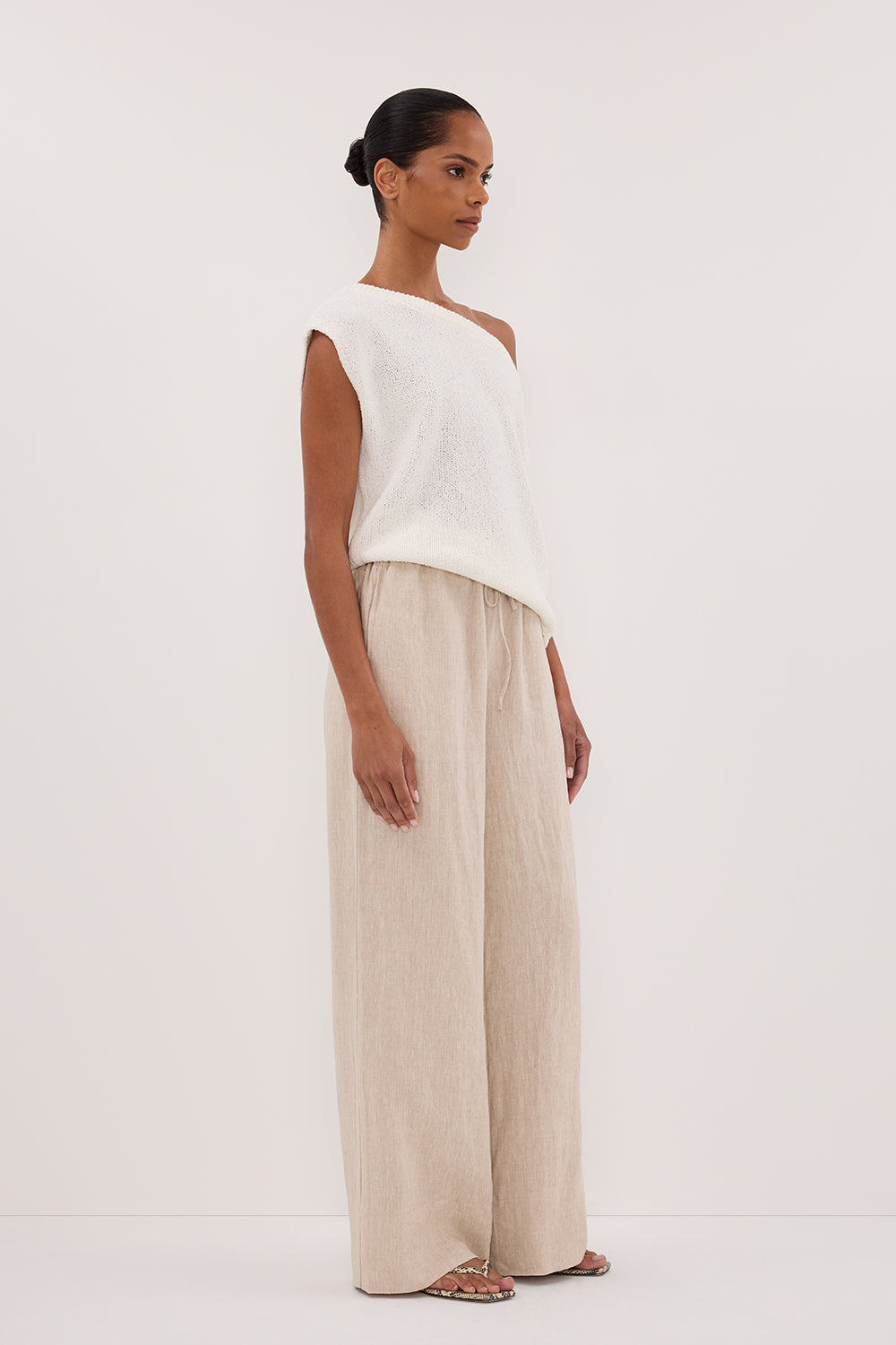 GINA NATURAL LINEN WAIST PANT