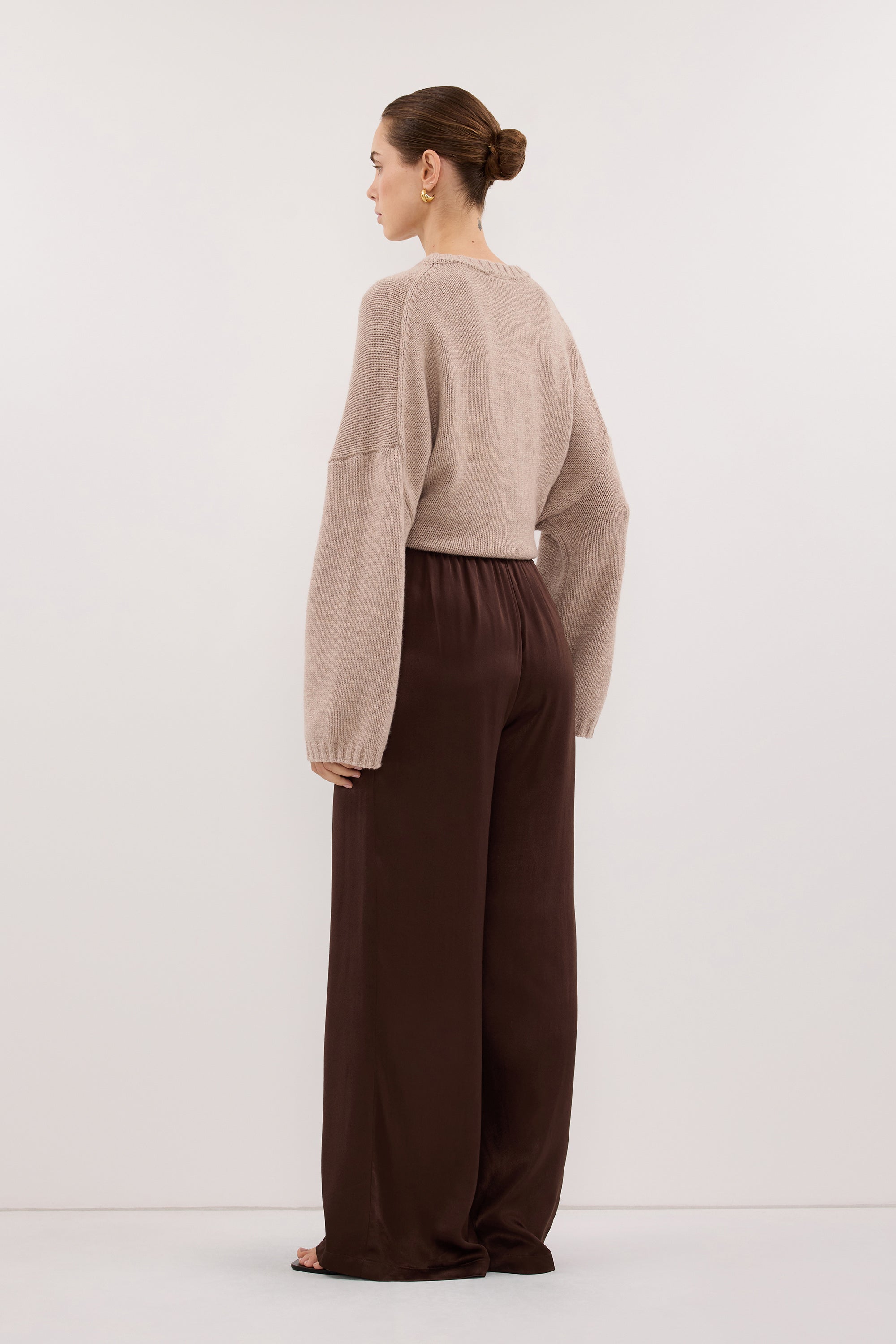 MYA BITTER CHOC SATIN PANT