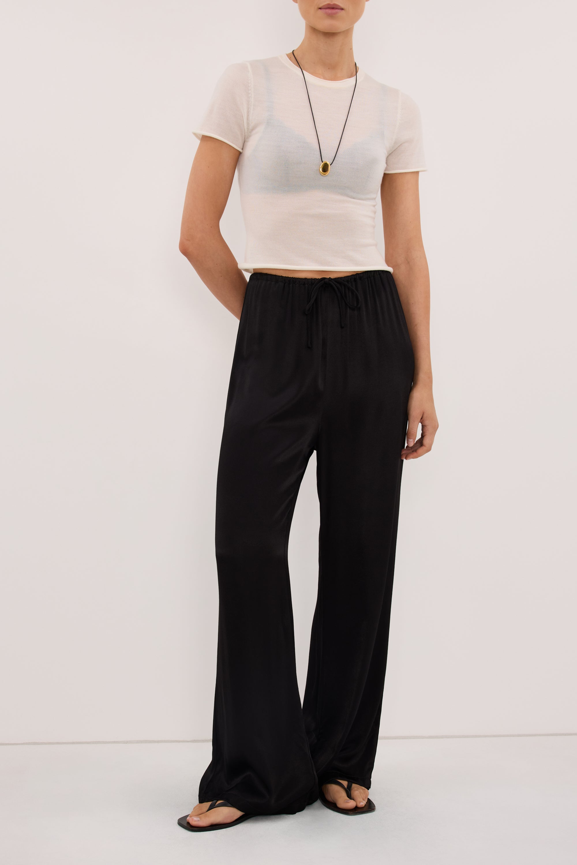 MYA BLACK SATIN PANT