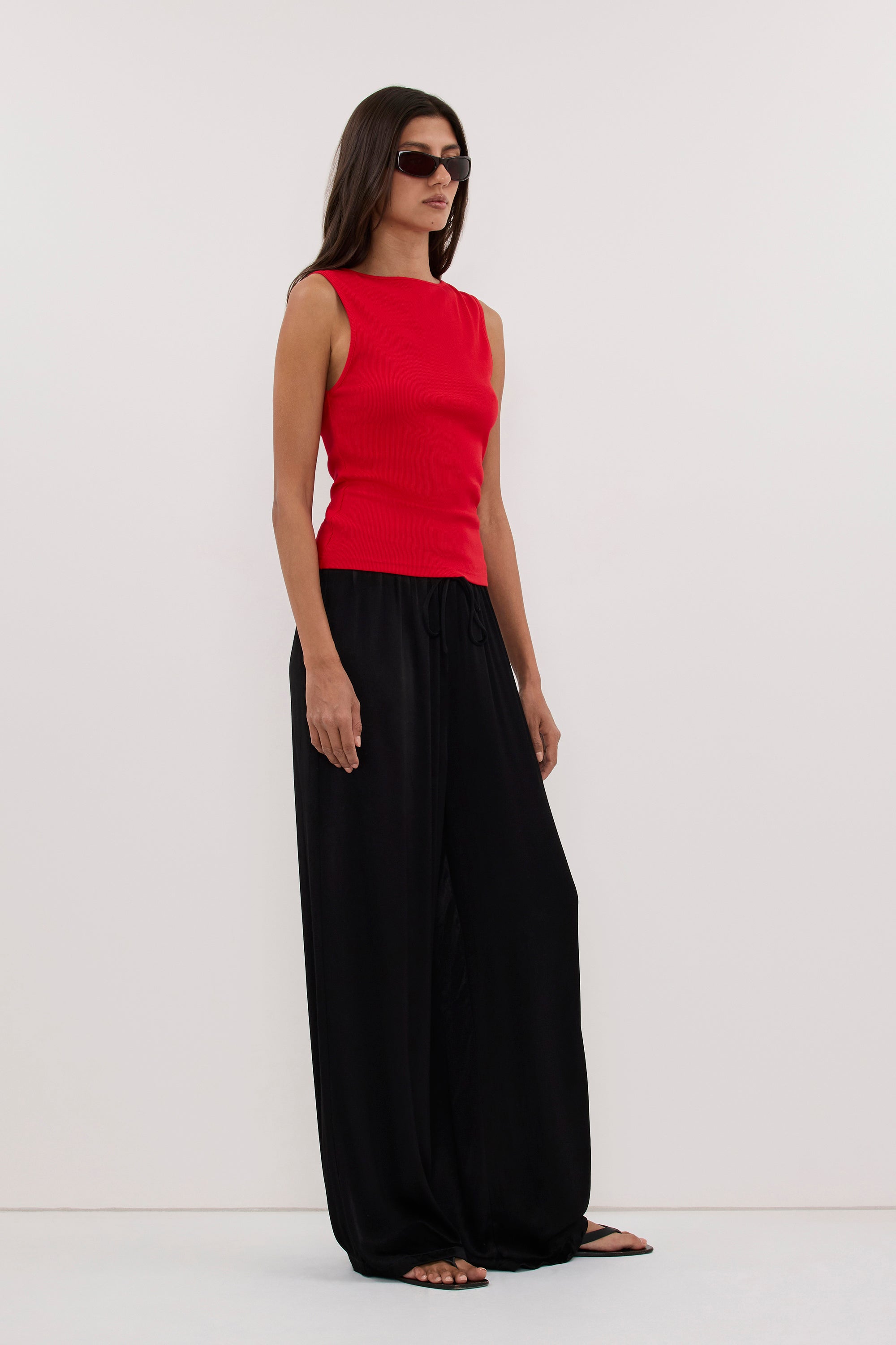 MYA BLACK SATIN PANT
