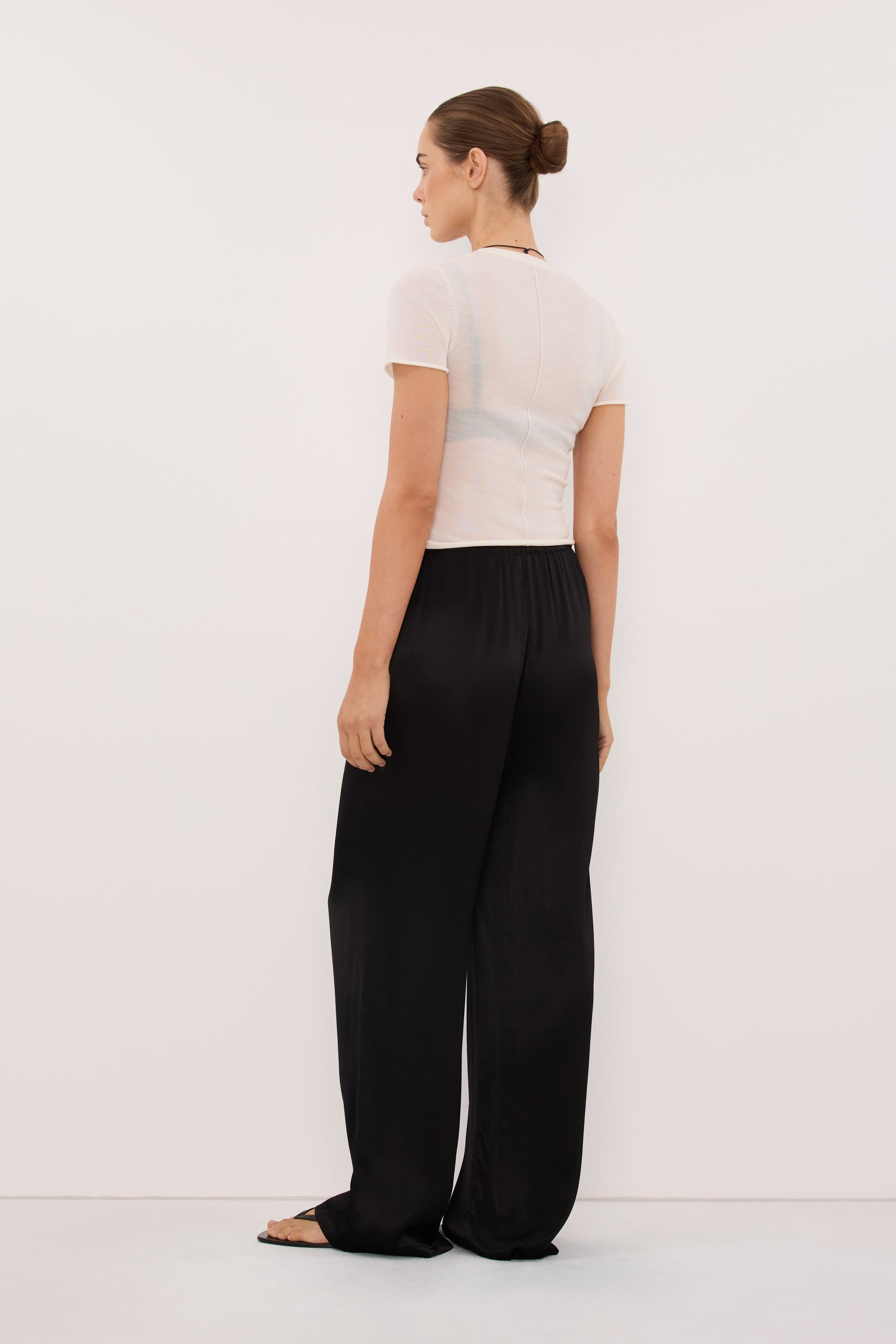 MYA BLACK SATIN PANT