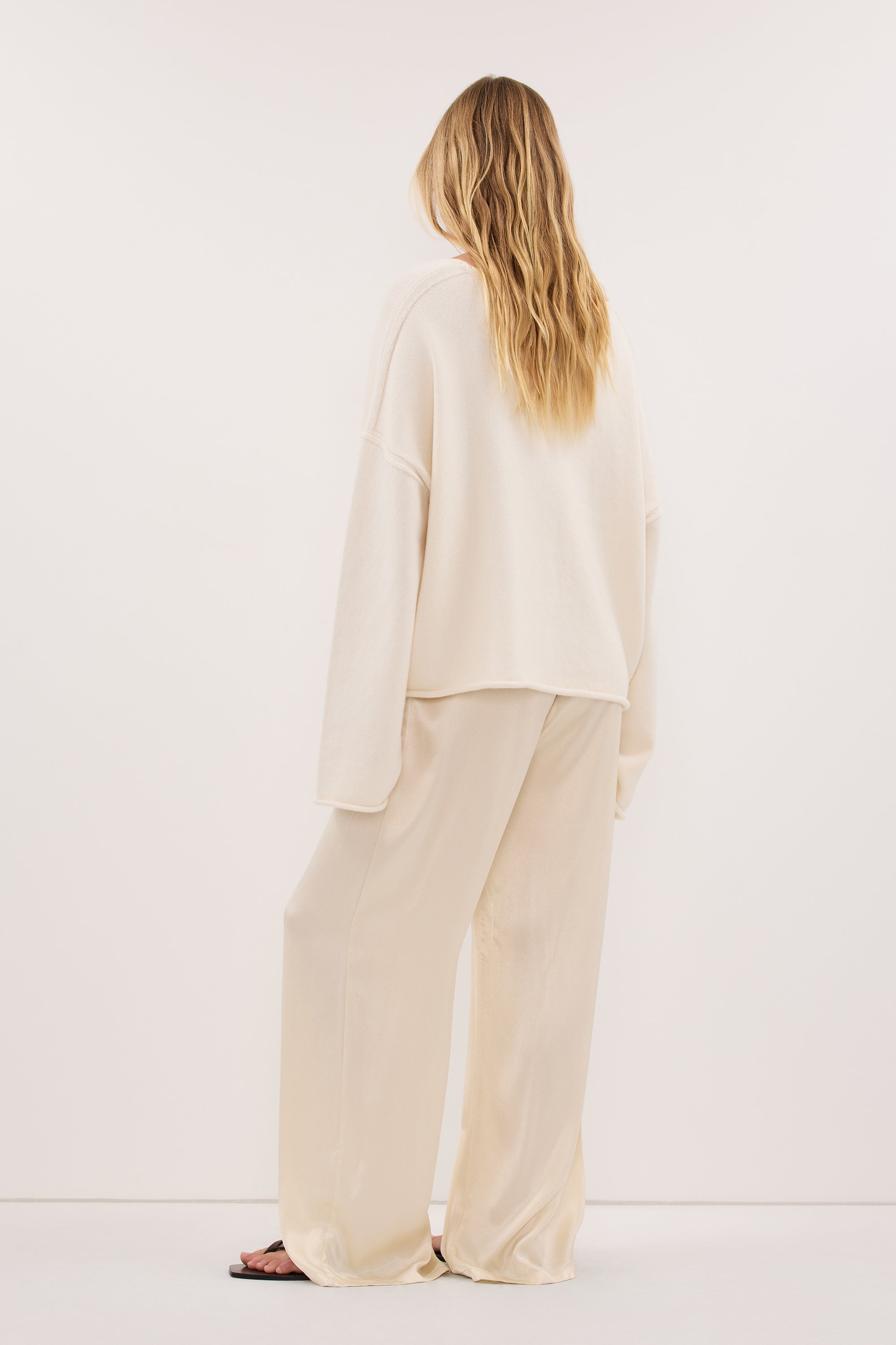 MYA CREAM SATIN PANT