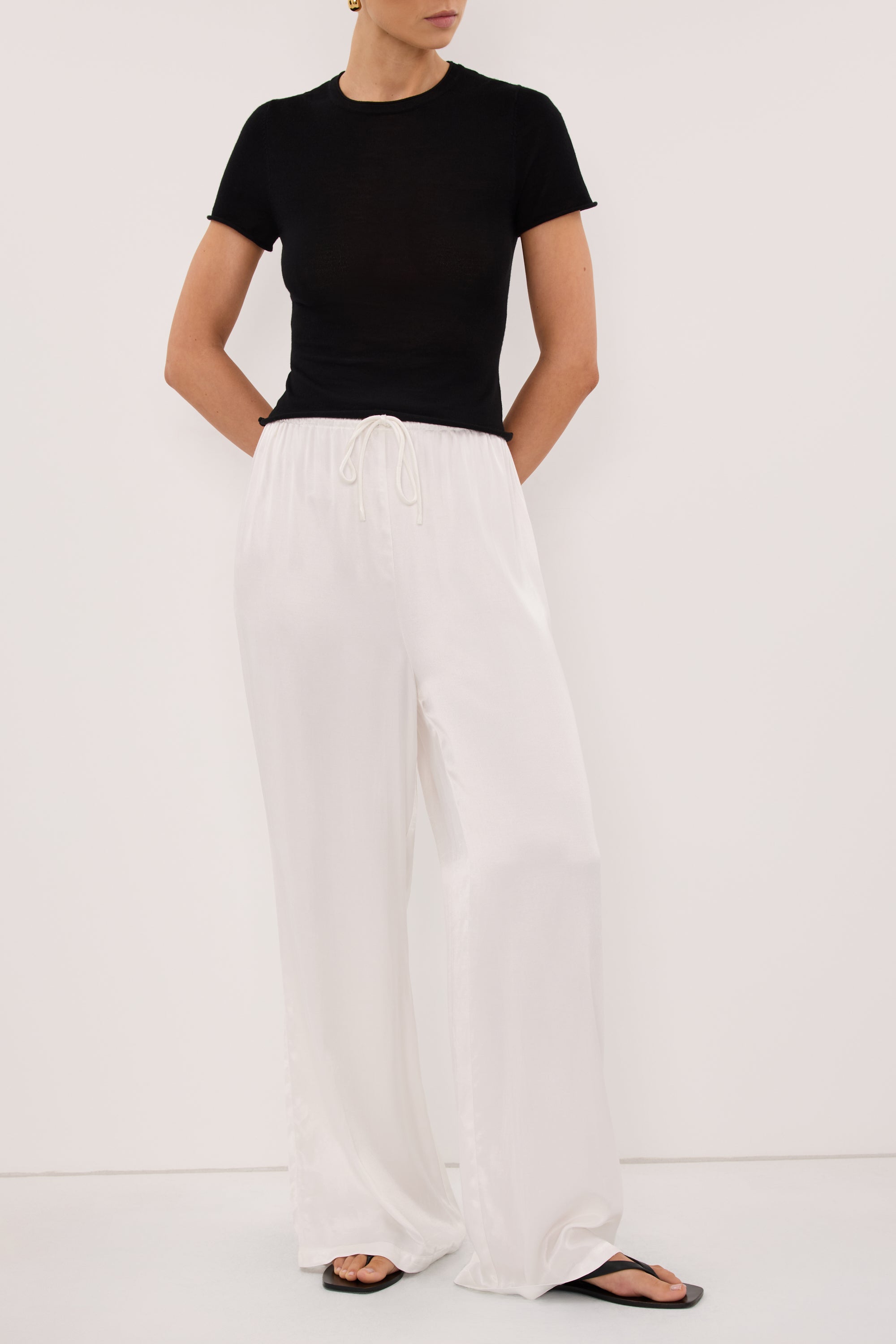 MYA WHITE SATIN PANT