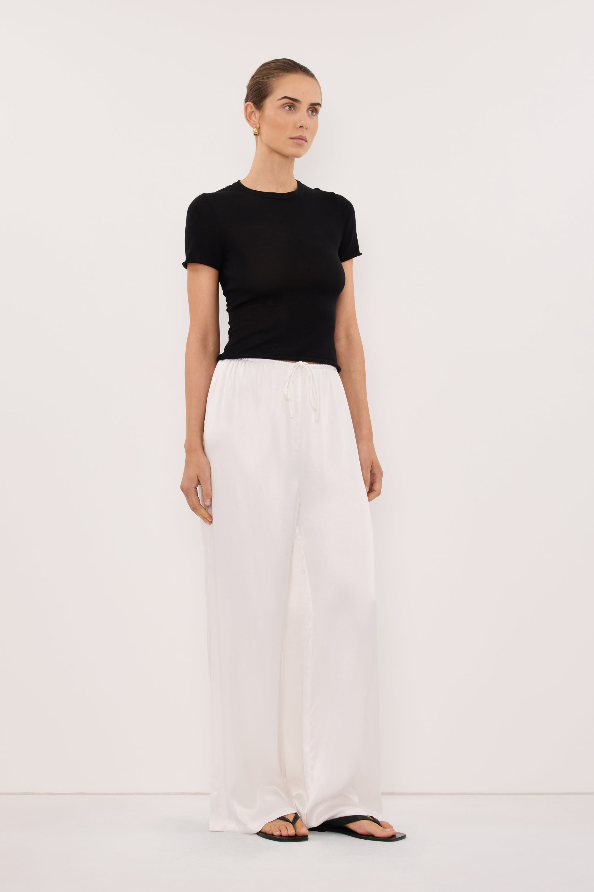 MYA WHITE SATIN PANT