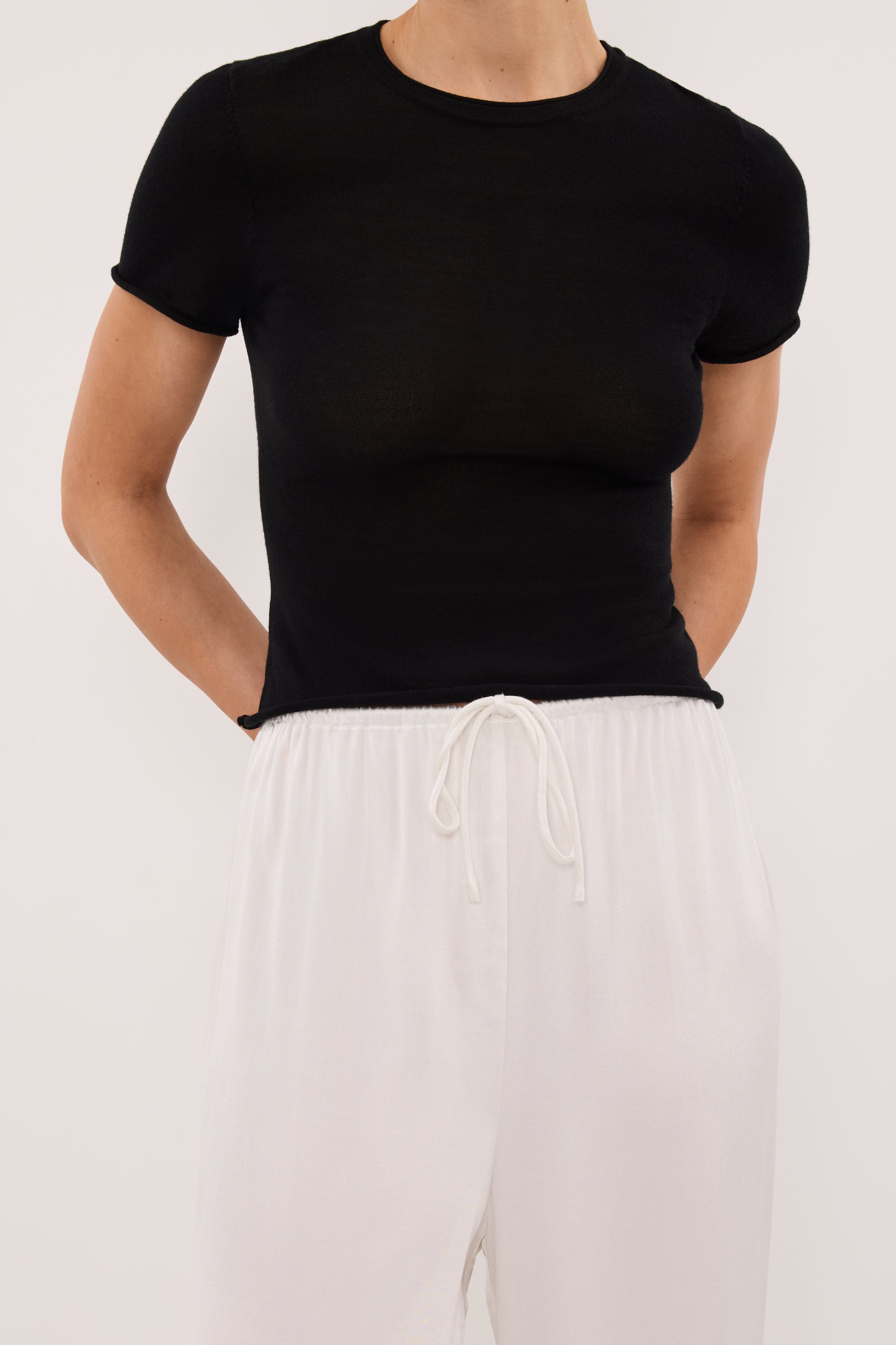 MYA WHITE SATIN PANT