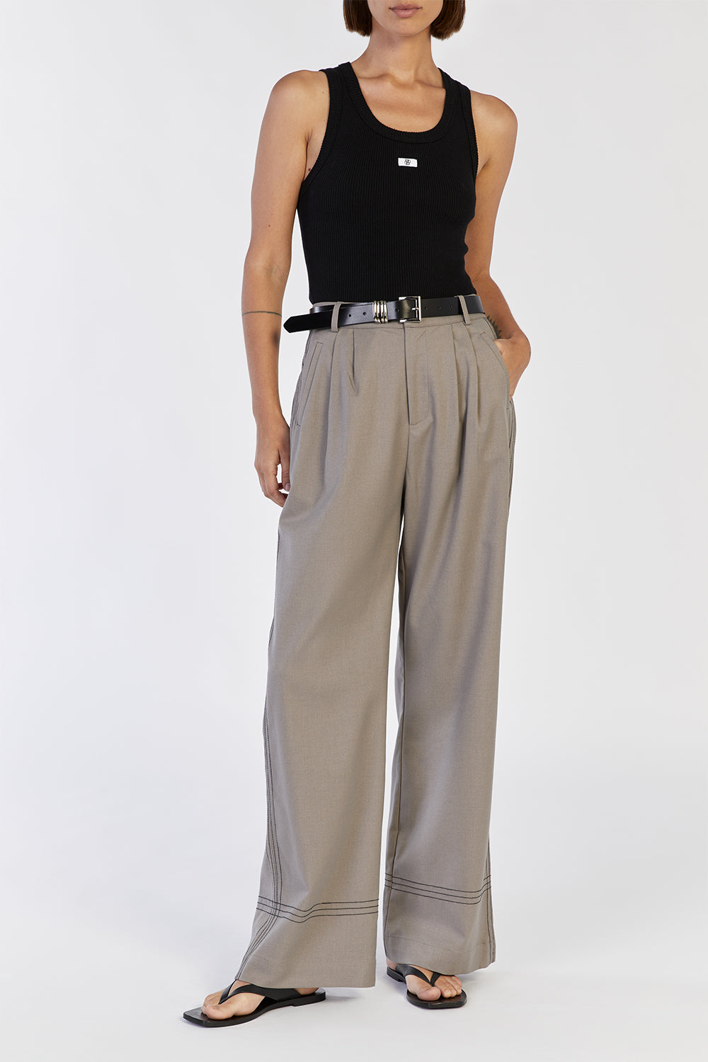 SUKI SMOKE STITCH DETAIL PANT