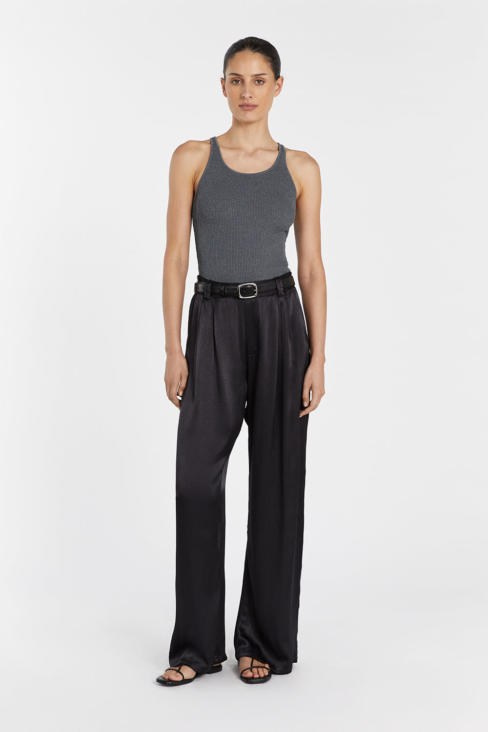 ZOE SLATE SATIN PANT