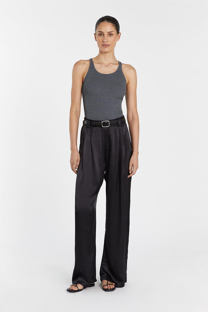 ZOE SLATE SATIN PANT | Dissh