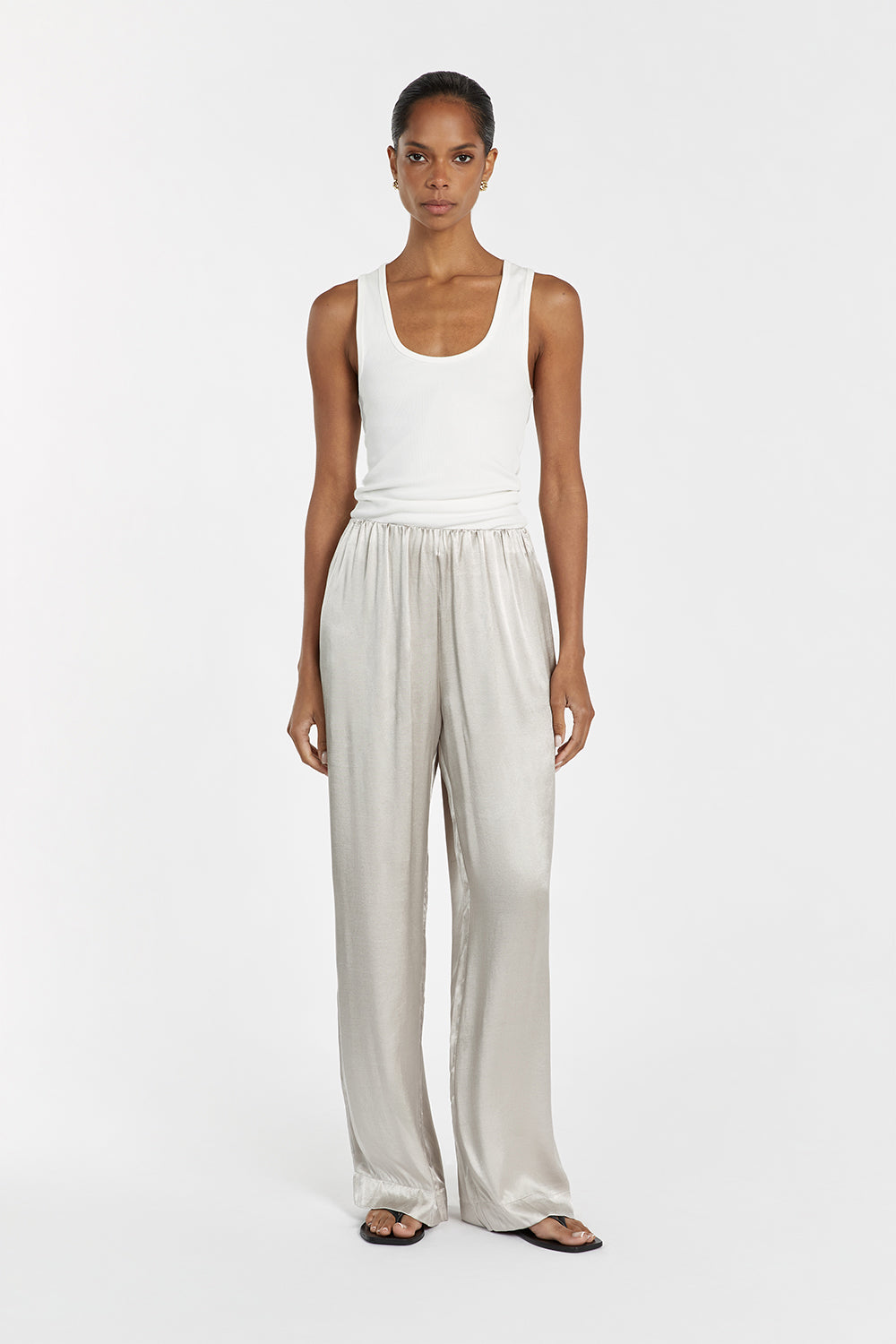 EVE CHALK SATIN PANT