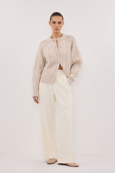 Stas wearing CELINE CREAM PANT