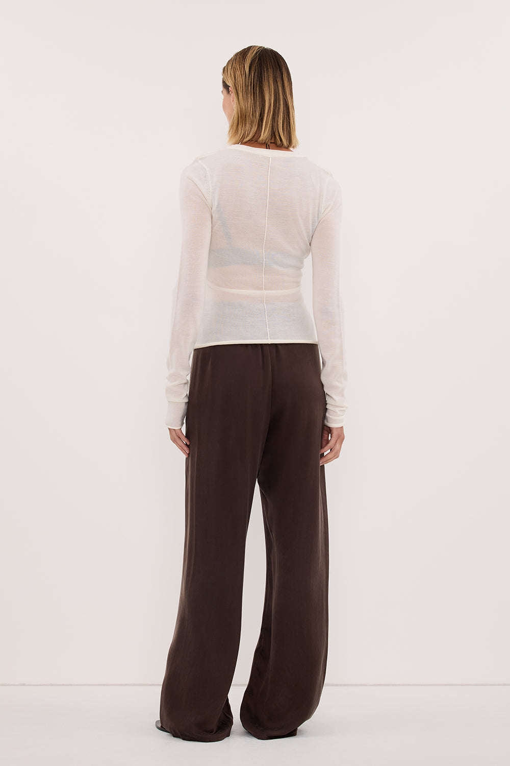 PERCY BITTER CHOC SILK PANT
